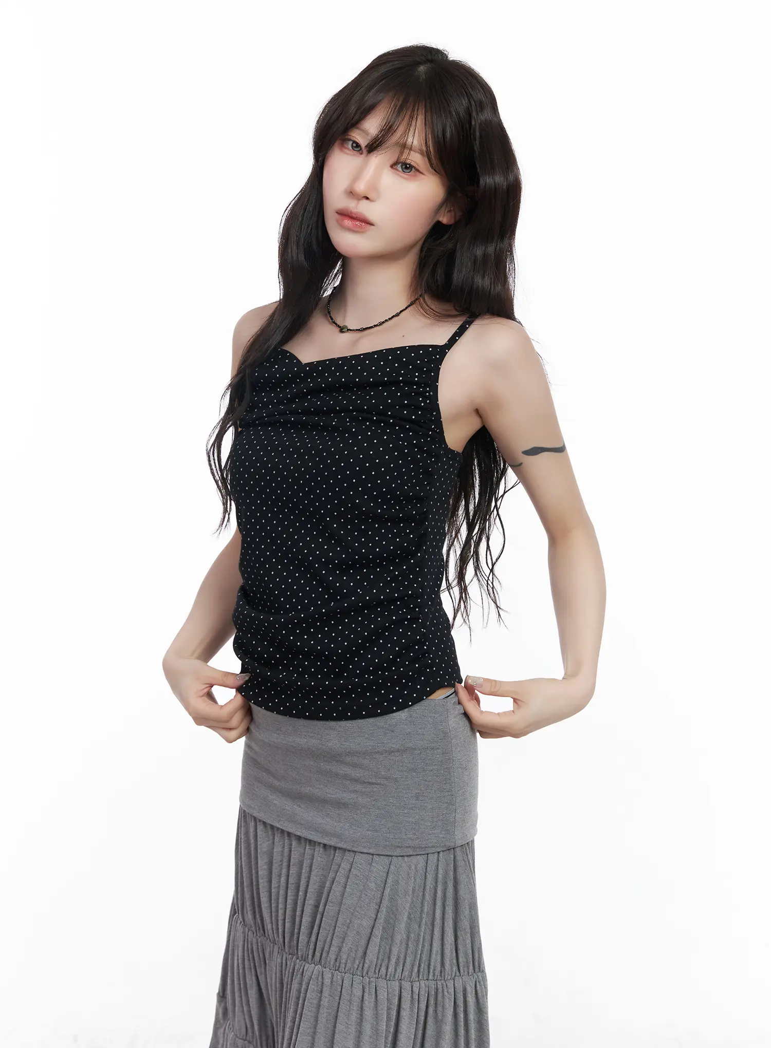 Draped Dot Sleeveless Top CF519 - Image 12