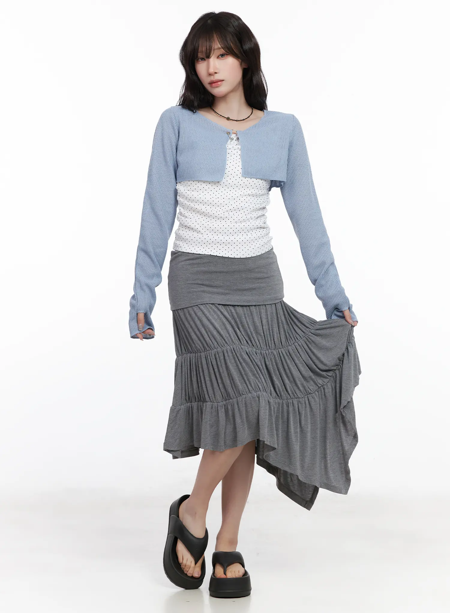 Draped Dot Sleeveless Top CF519 - Image 7