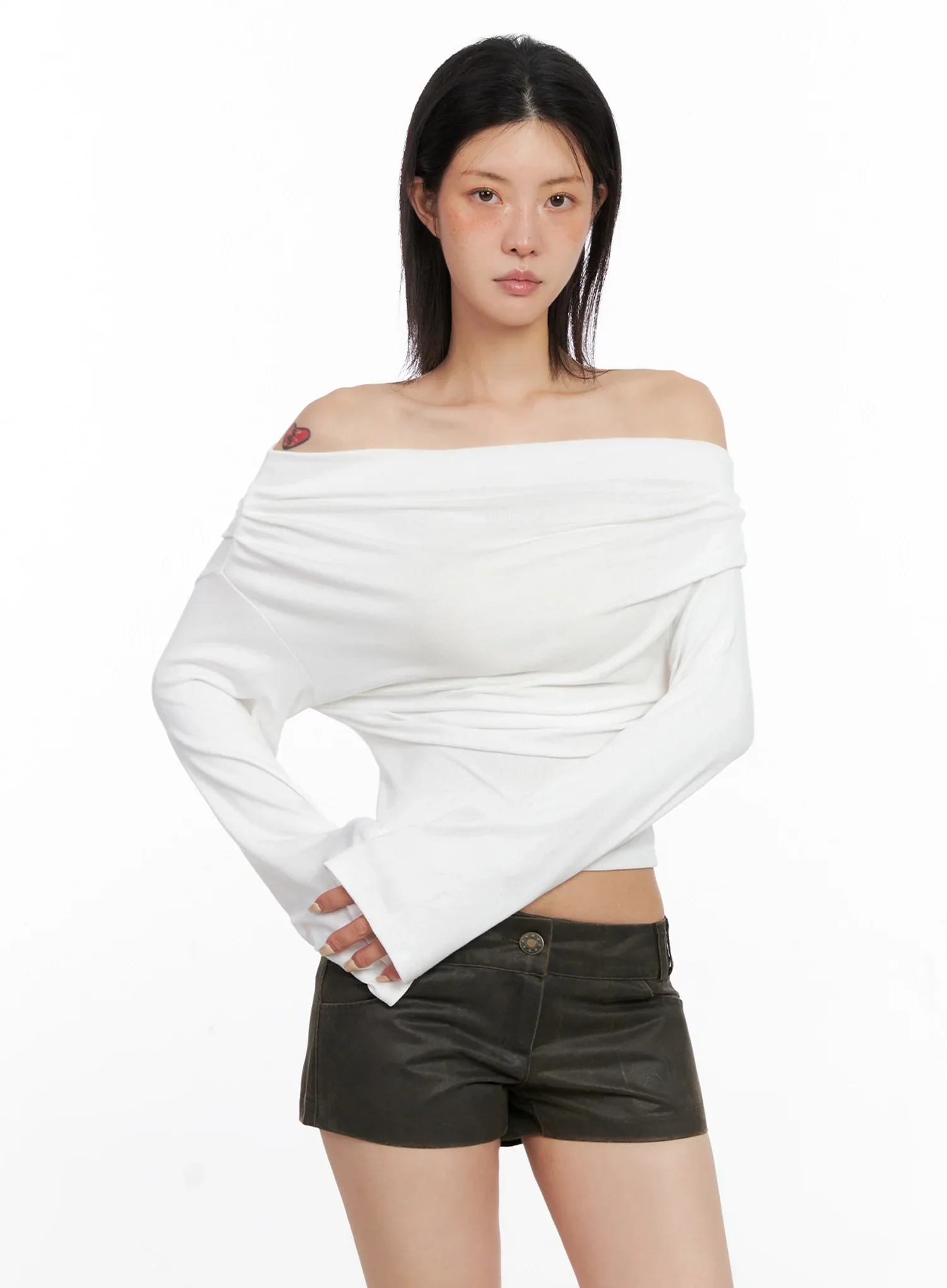 Draped Off Shoulder Top IS508 - Image 11