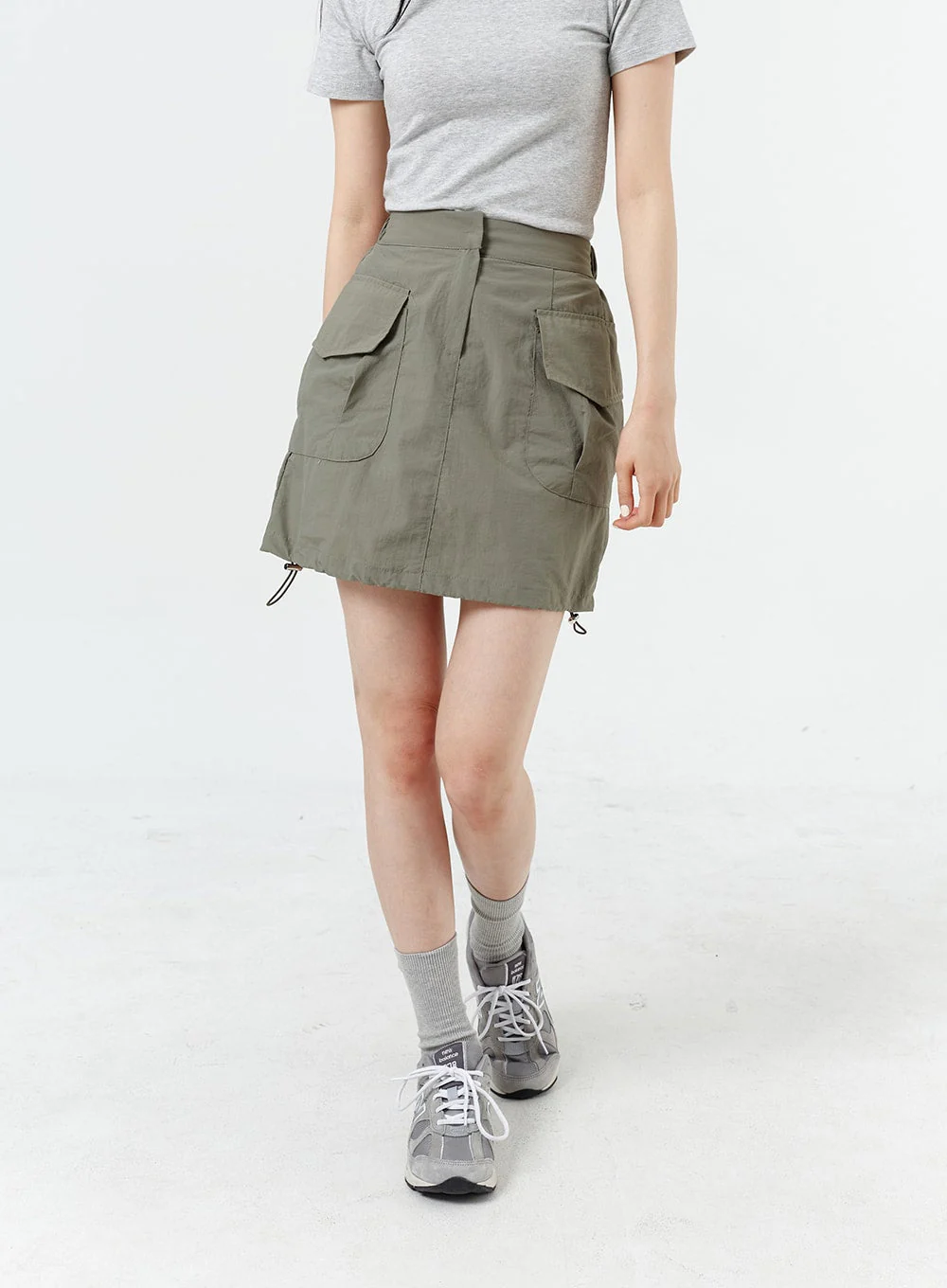 Drawstring Cargo Mini Skirt OM317 - Image 3
