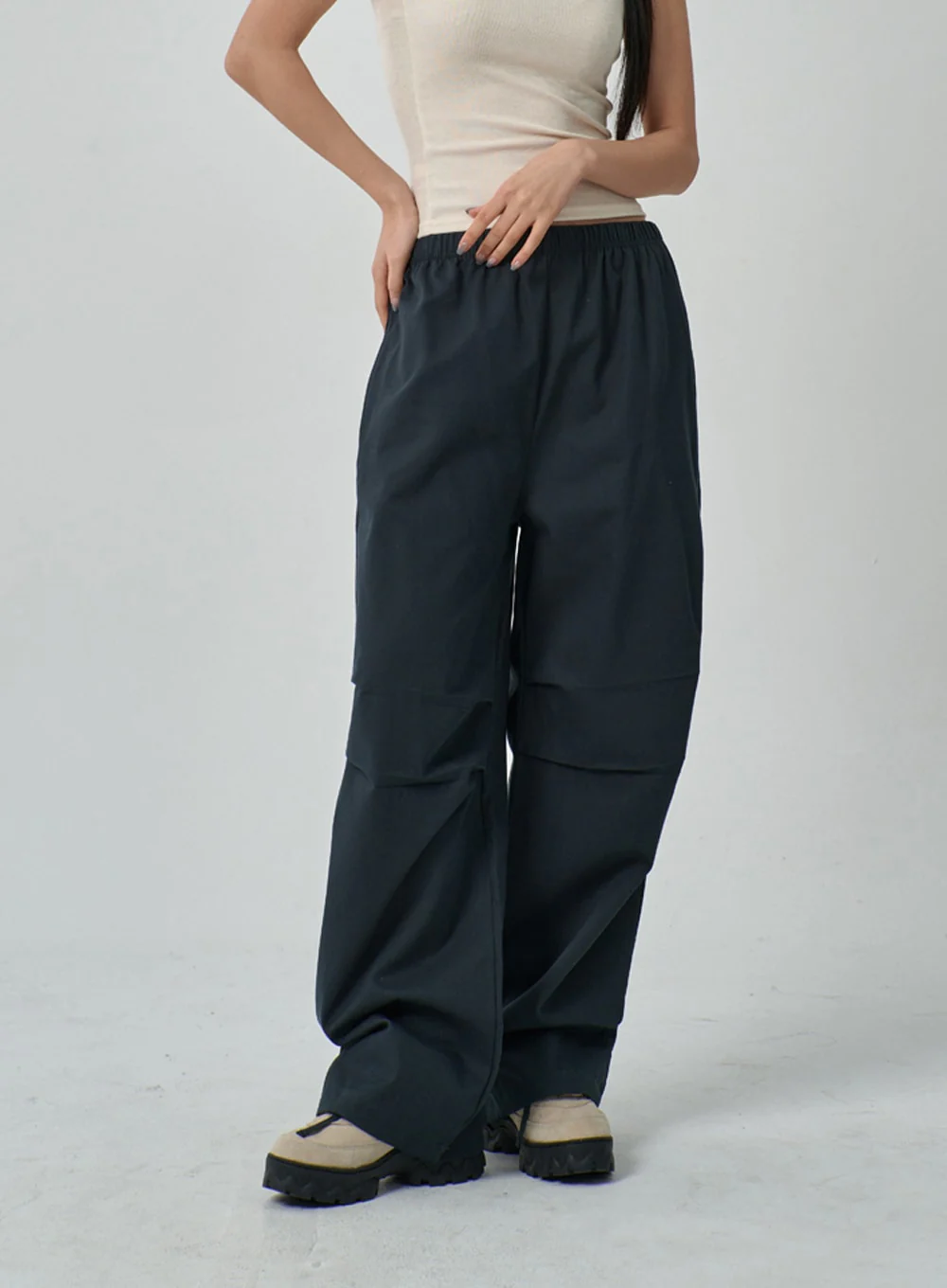 Drawstring Wide Track Pants IF314