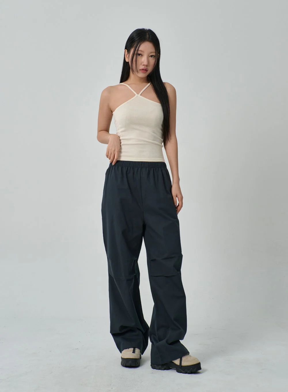 Drawstring Wide Track Pants IF314 - Image 7