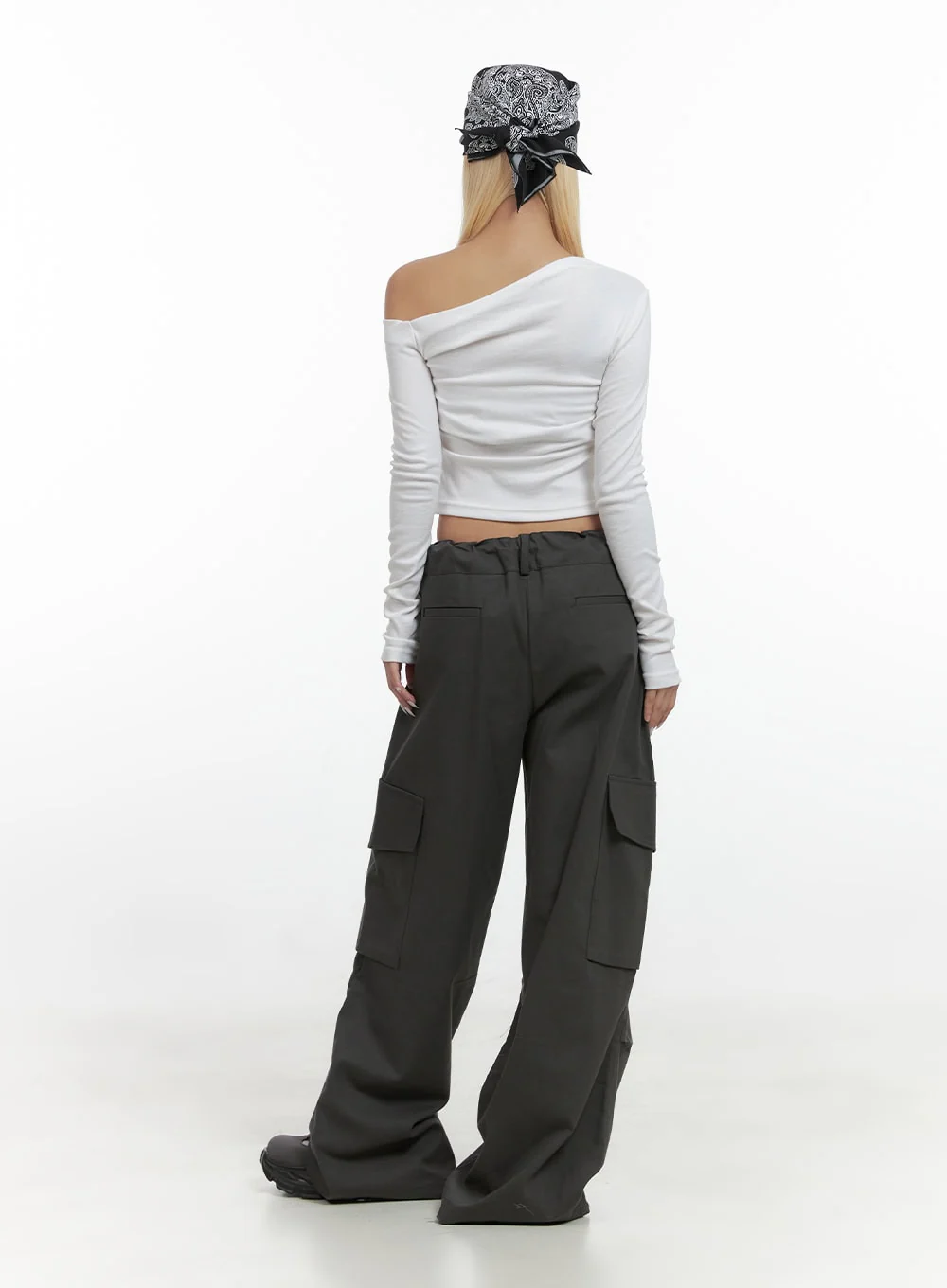 Elegant One-Shoulder Fitted Cropped Long Sleeve CS425 - Image 7