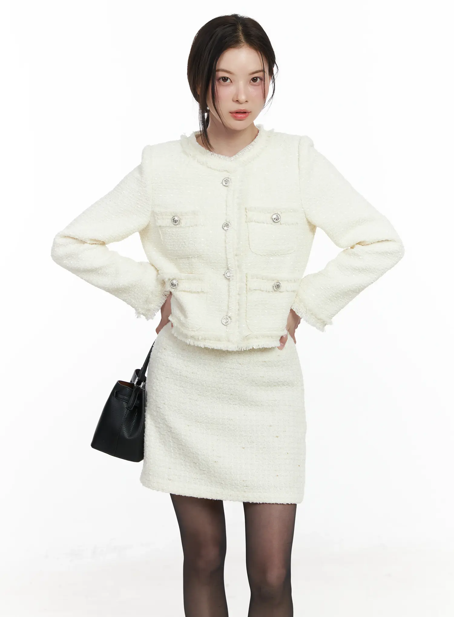 Elegant Tweed Jacket IF520 - Image 2