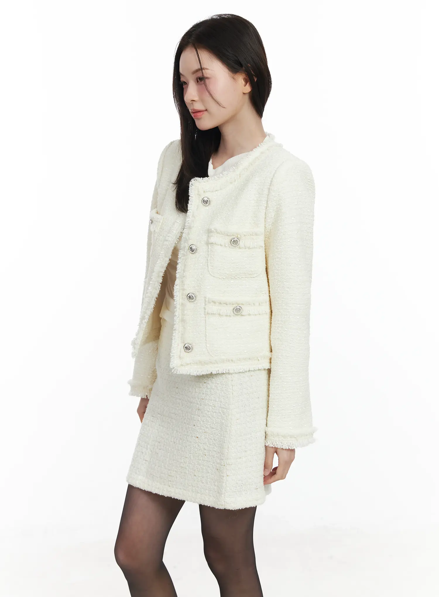 Elegant Tweed Jacket IF520 - Image 3