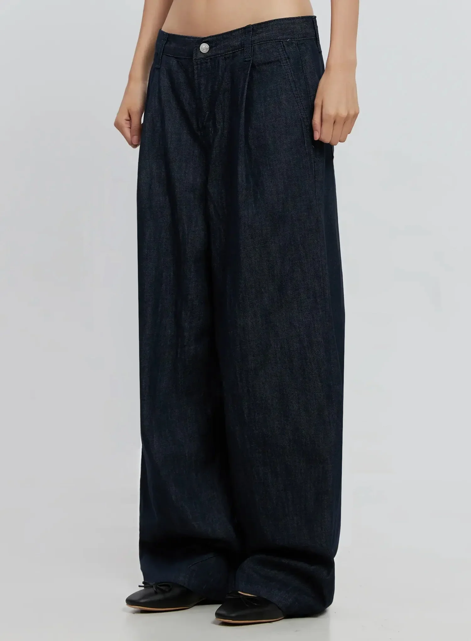 Elio Pintuck Wide-Leg Jeans IS516 - Image 6