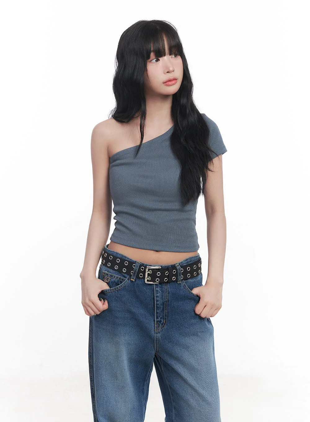 Essential One-Shoulder Crop Top CY527 - Image 11