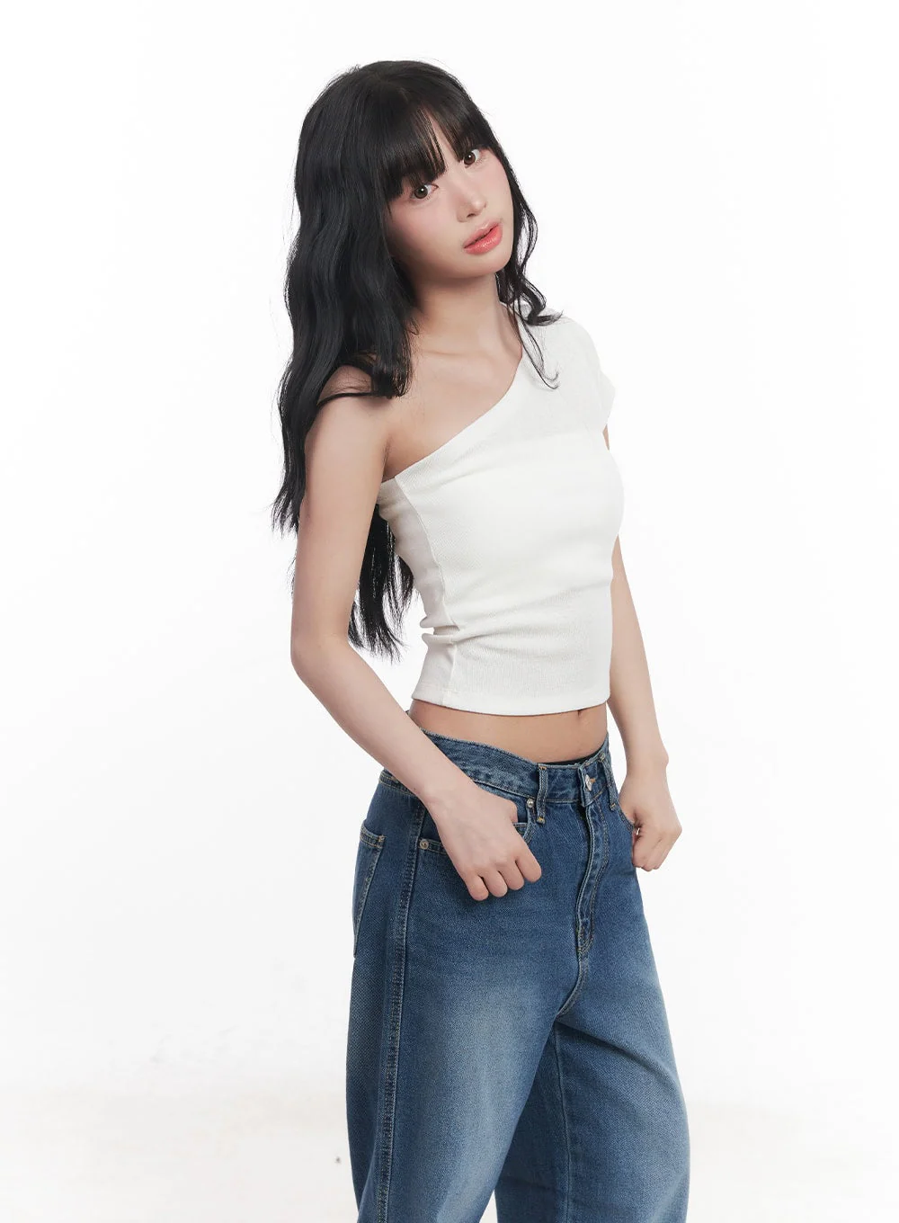 Essential One-Shoulder Crop Top CY527 - Image 12