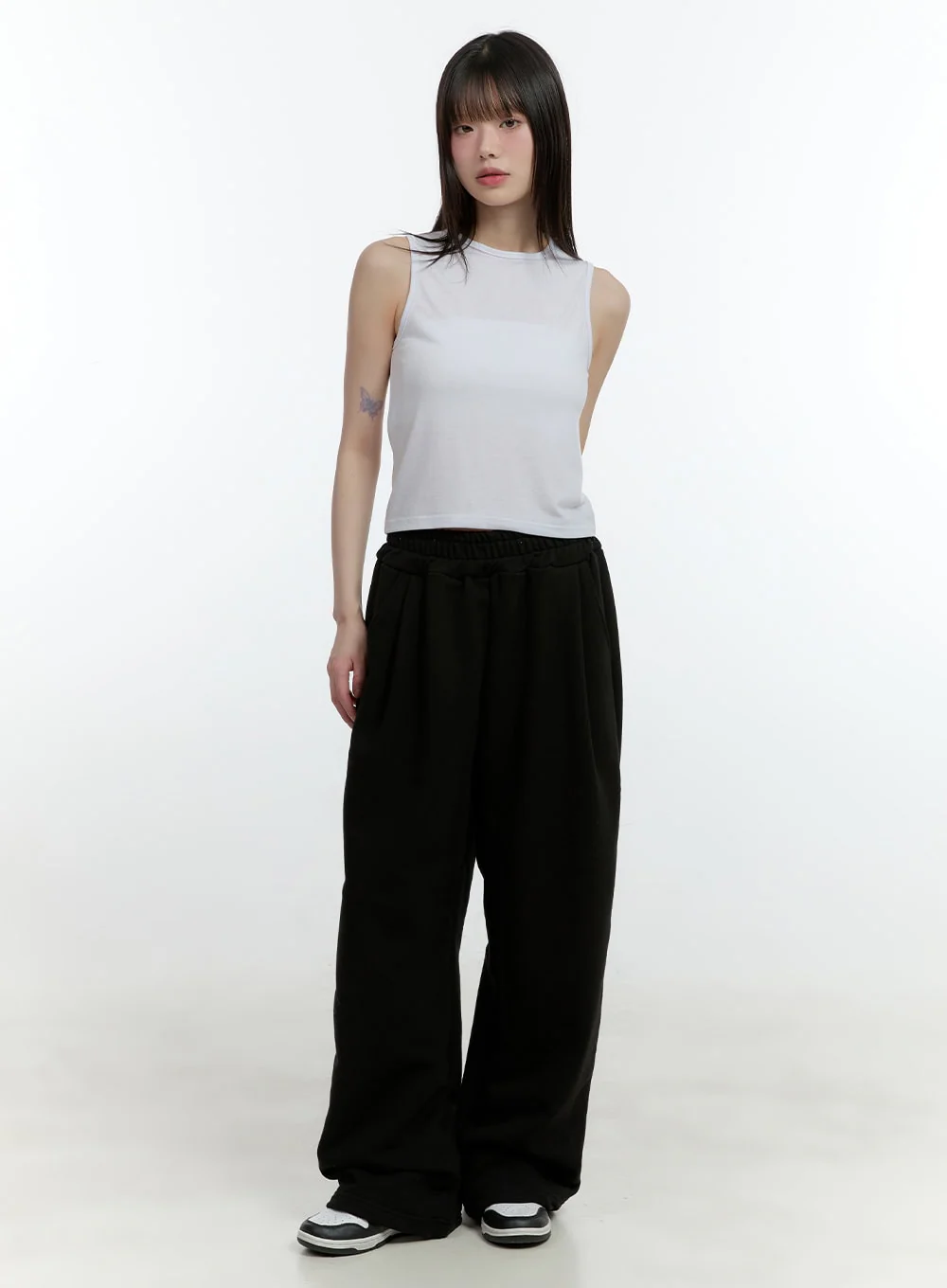 Essential Pintuck Wide-Leg Sweatpants CF507 - Image 3