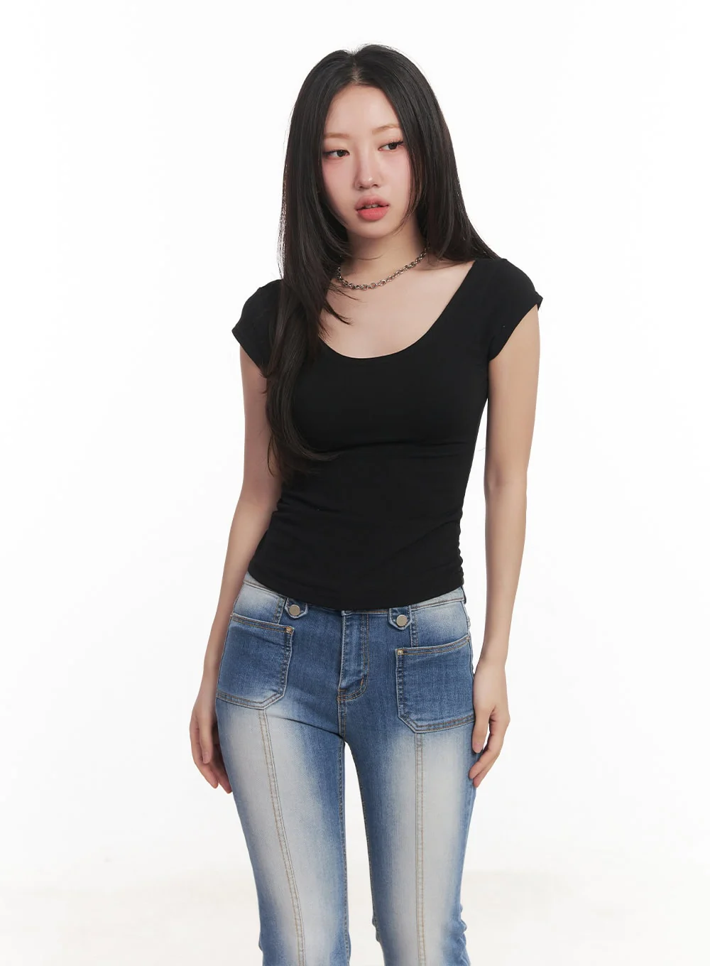 Essential Slim U-Neck Crop Top CA530 - Image 11