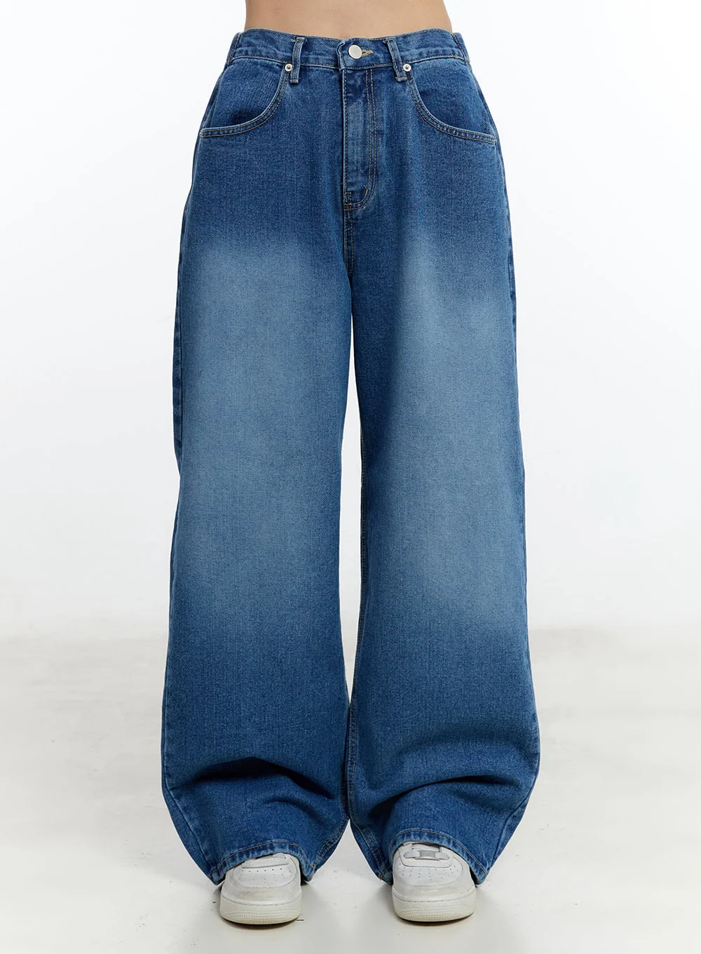 Eugene Adjustable Cinched-Back Wide-Leg Jeans CM521 - Image 7