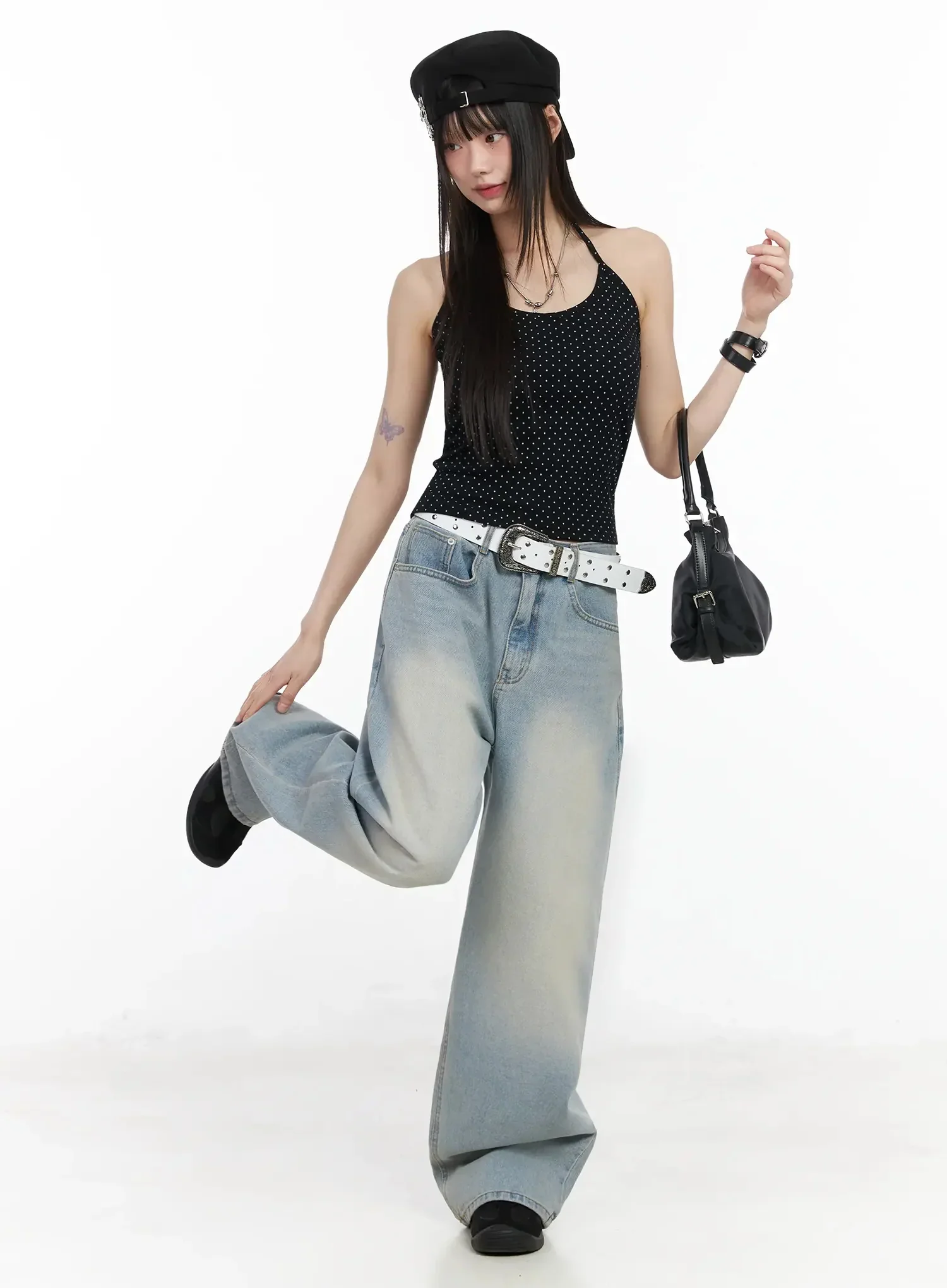 Eugenia Wide Leg Washed Jeans IM523 - Image 16