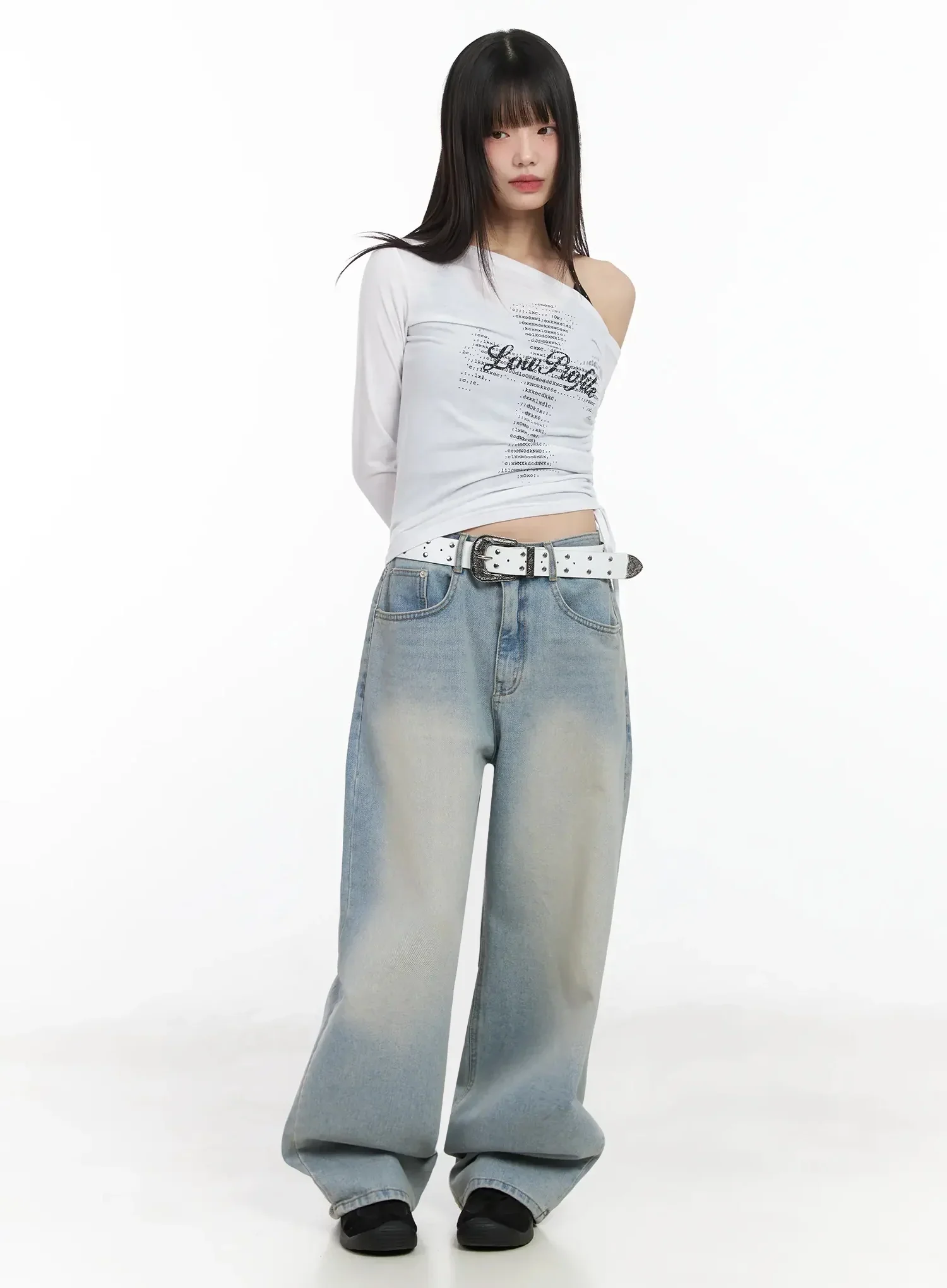 Eugenia Wide Leg Washed Jeans IM523 - Image 3