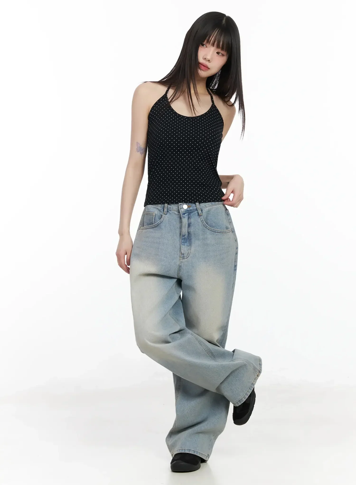 Eugenia Wide Leg Washed Jeans IM523 - Image 7