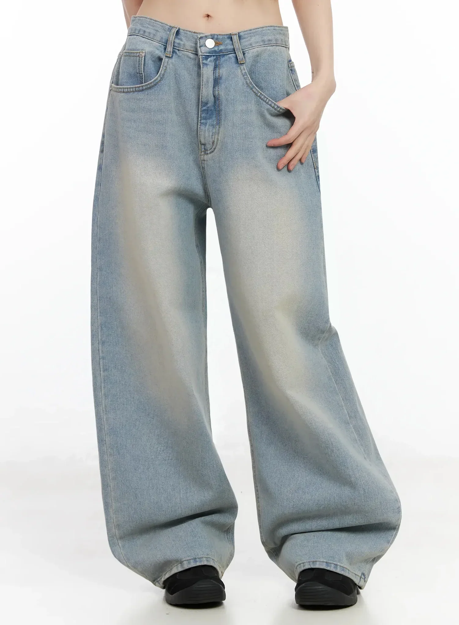 Eugenia Wide Leg Washed Jeans IM523 - Image 9