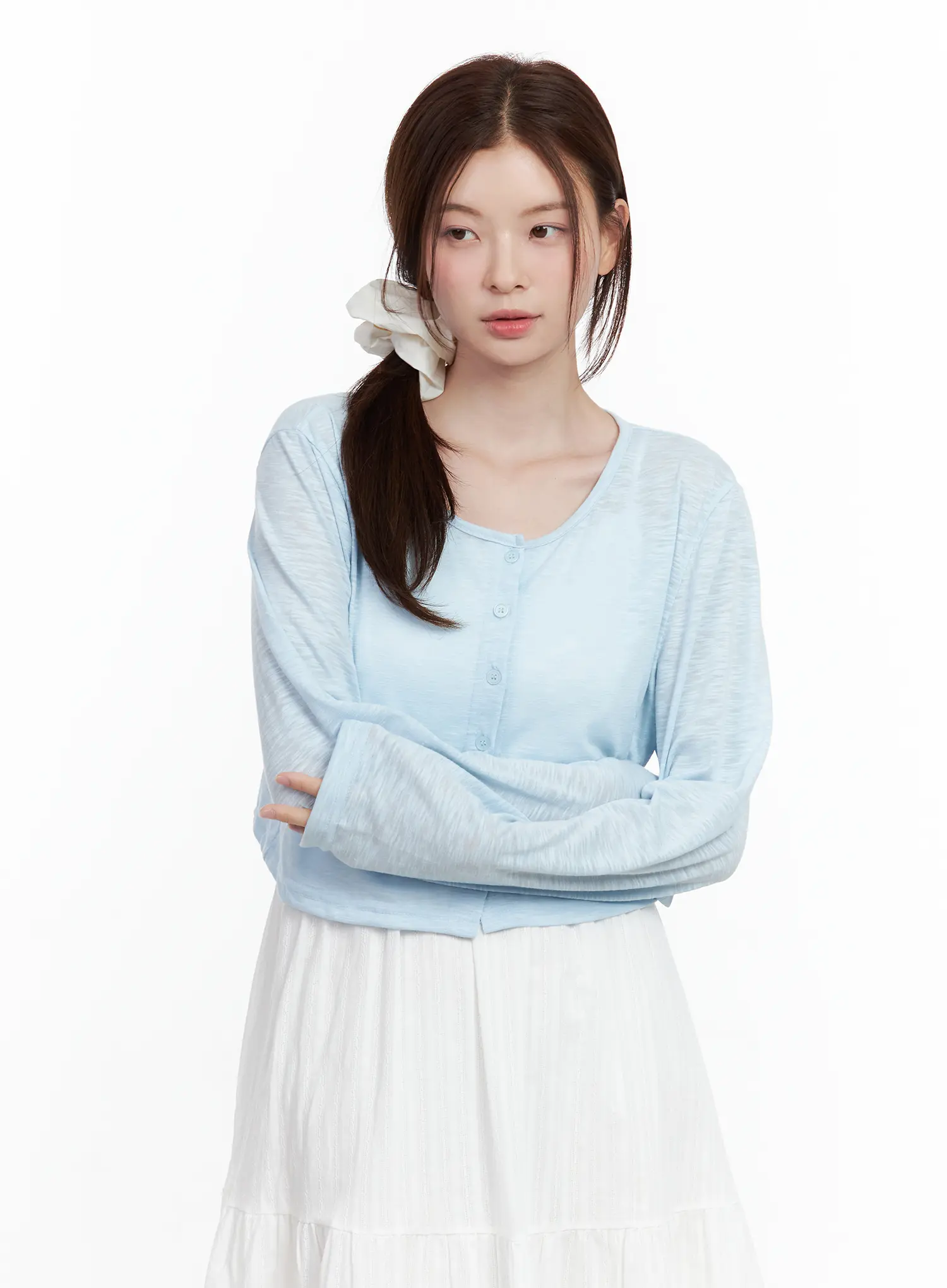 Everyday Buttoned Long-Sleeve Cardigan CL502 - Image 2
