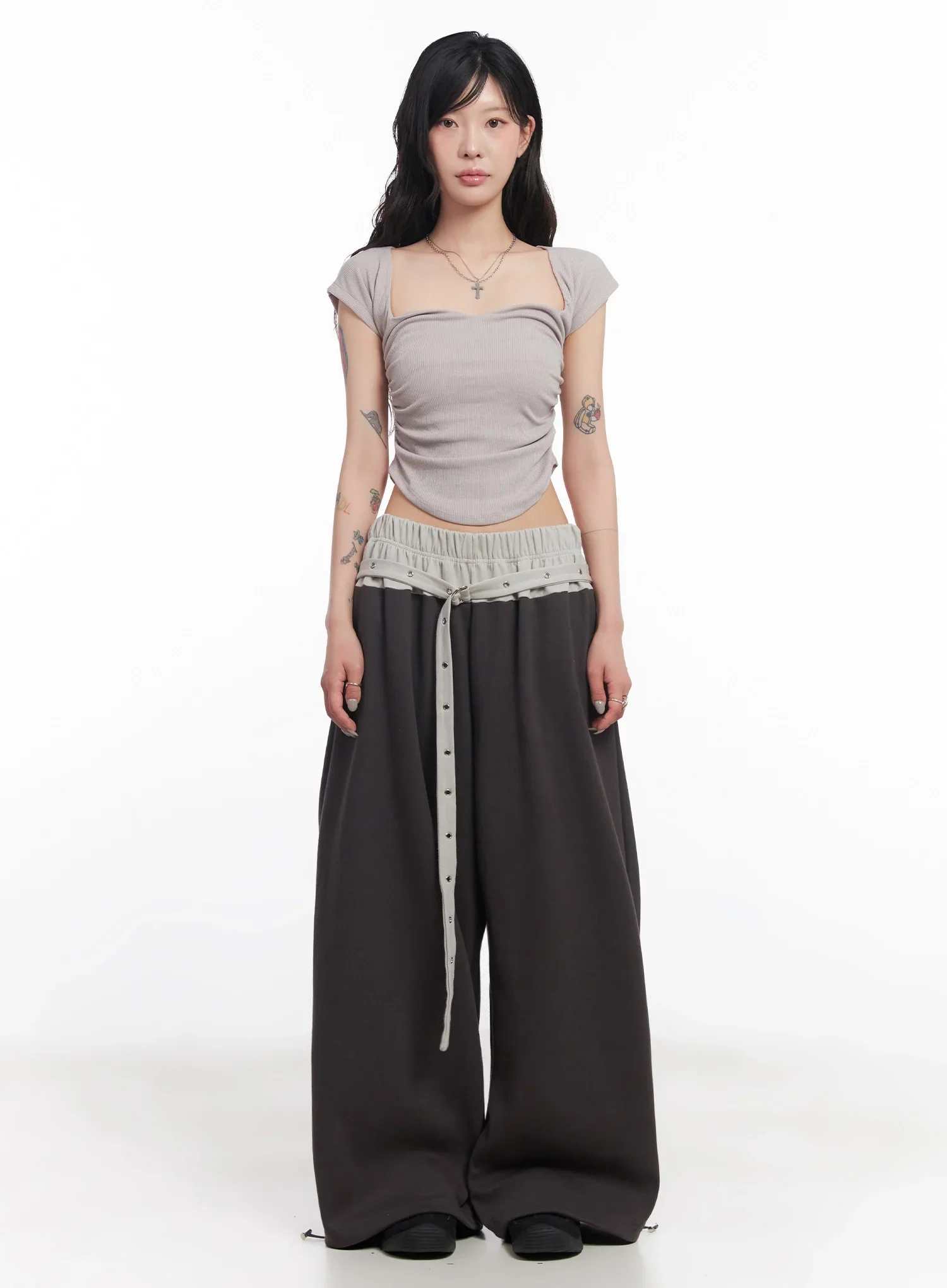 Eyelet Belted Trousers IC503 - Image 6