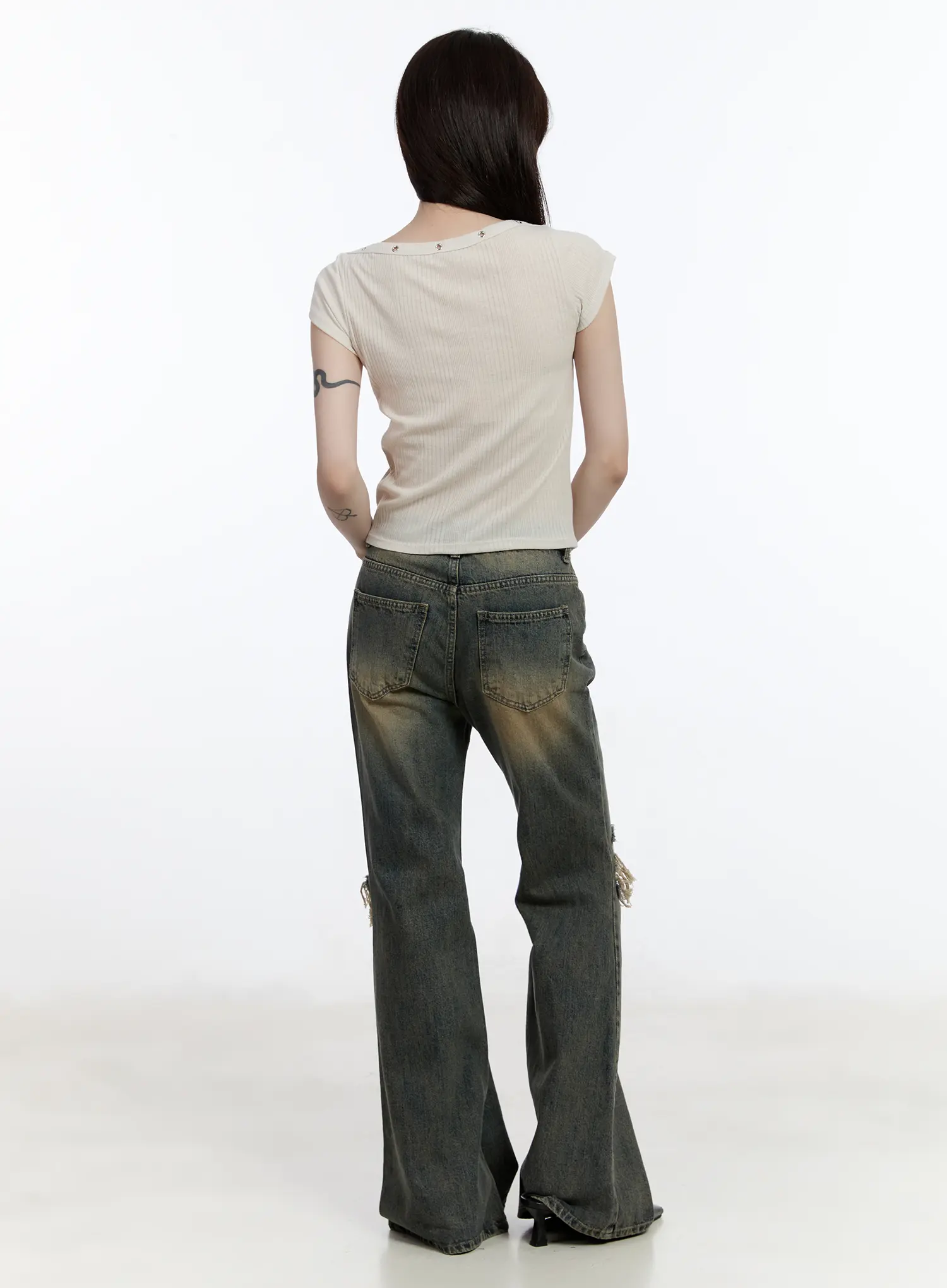 Eyelet Short Sleeve Tee CA503 - Image 5
