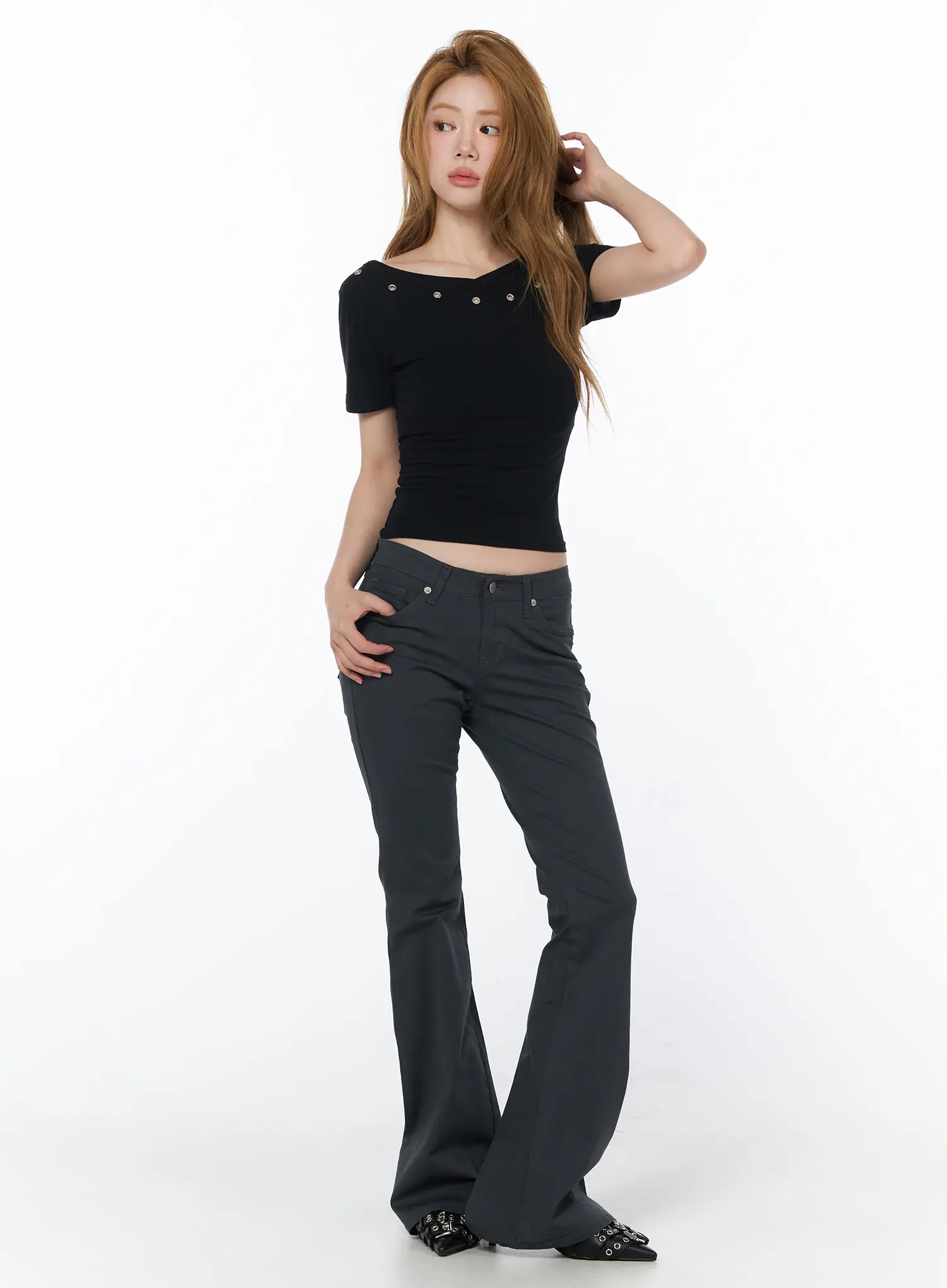 Eyelet Short Sleeve Tee CY505 - Image 3