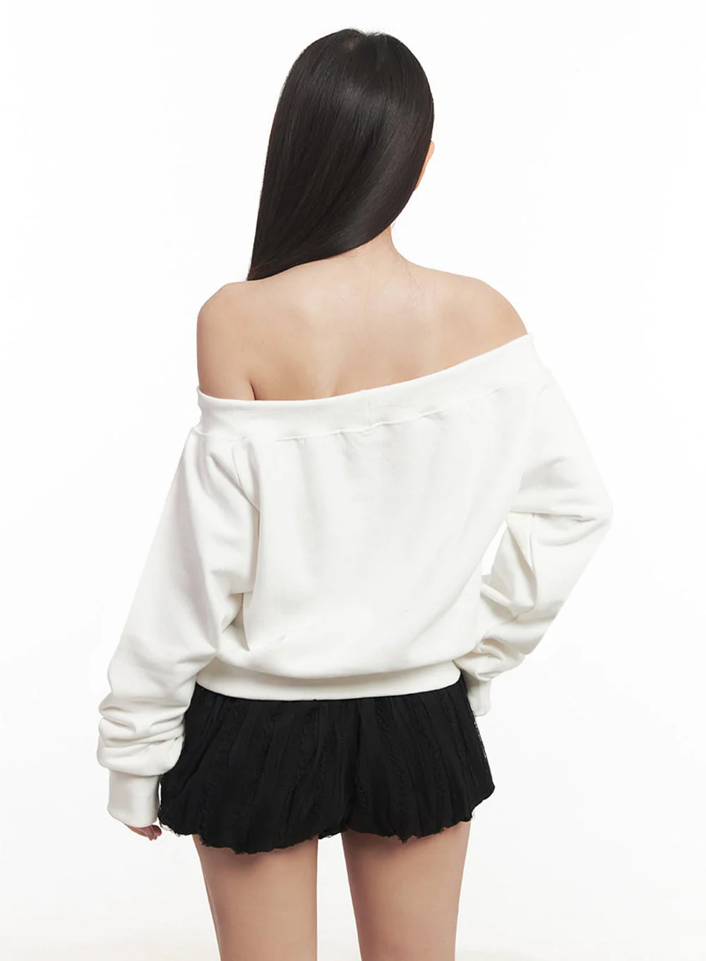 Faded Graphic Off-Shoulder String Sweatshirt IM528 - Image 10