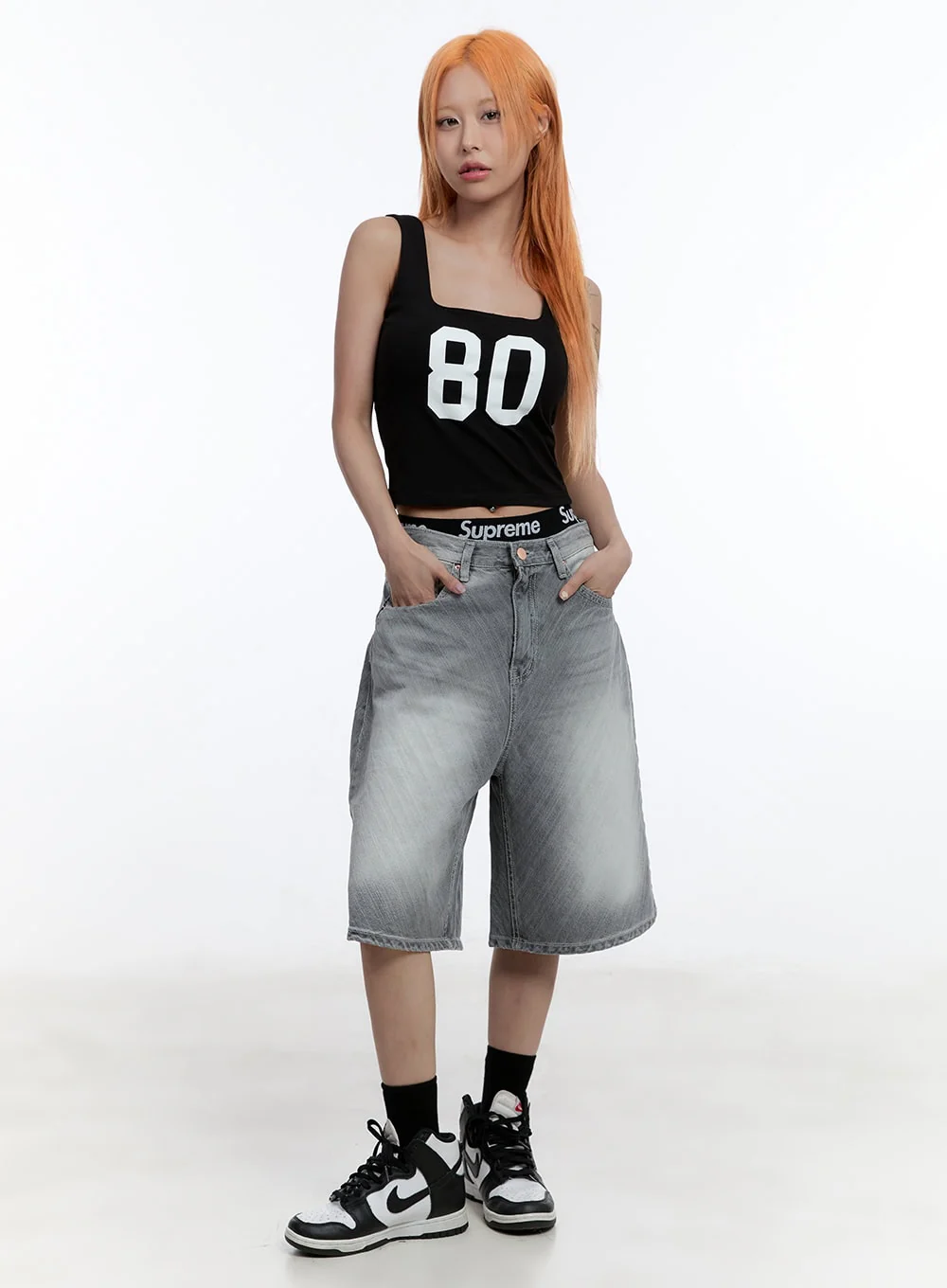 Faded Wide-Leg Jorts CU502 - Image 8