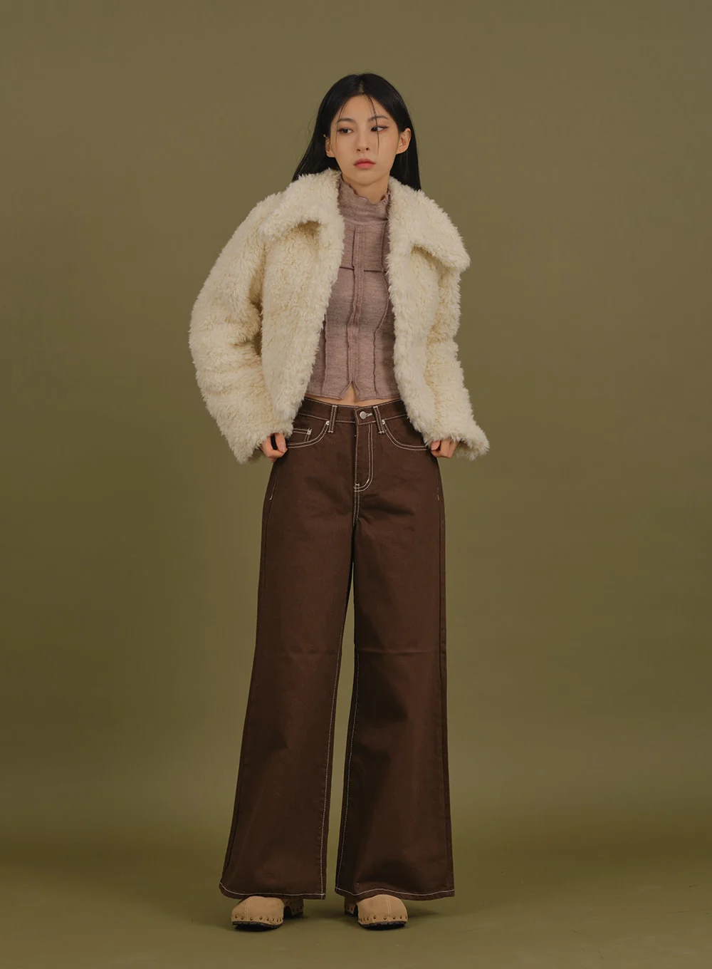 Faux Fur Cropped Jacket J6 - Image 4