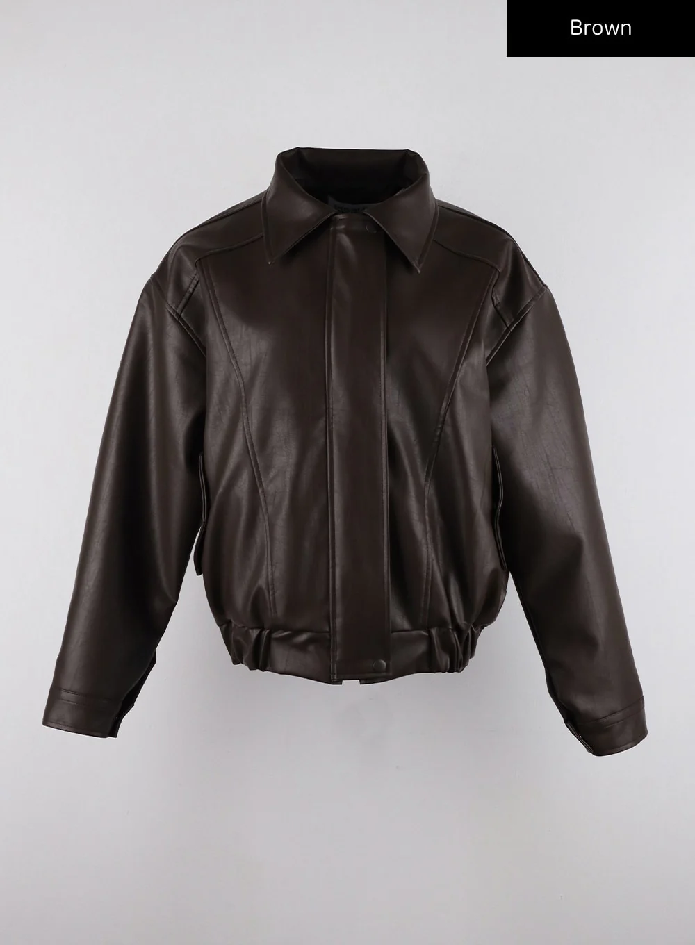 Faux Leather Bomber Jacket CD321 - Image 11