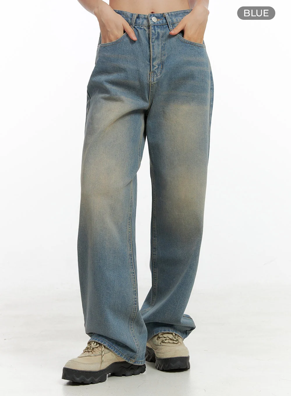 Faya Vintage Washed Wide Leg Jeans OG406 - Image 8