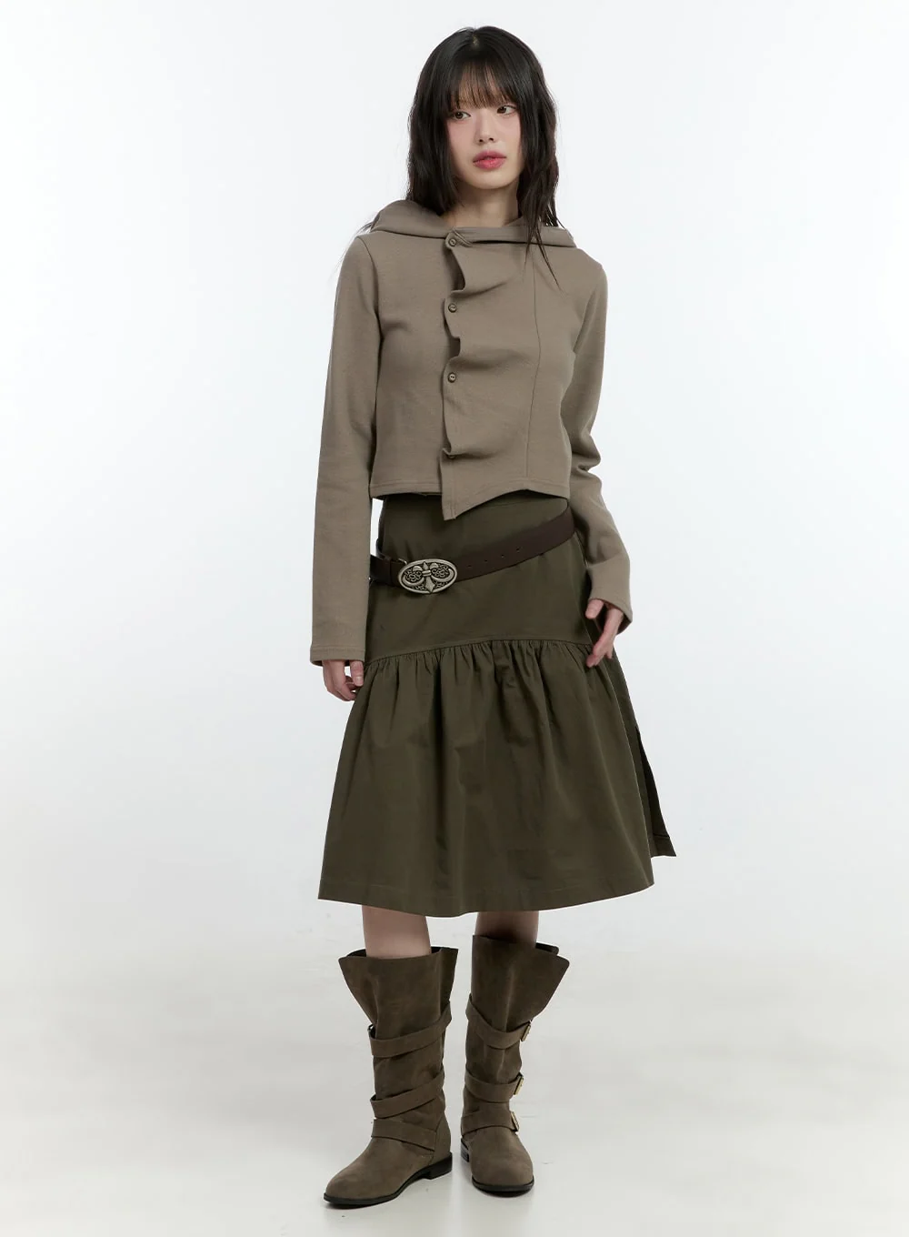 Flare Shirring Midi Skirt CF506 - Image 3