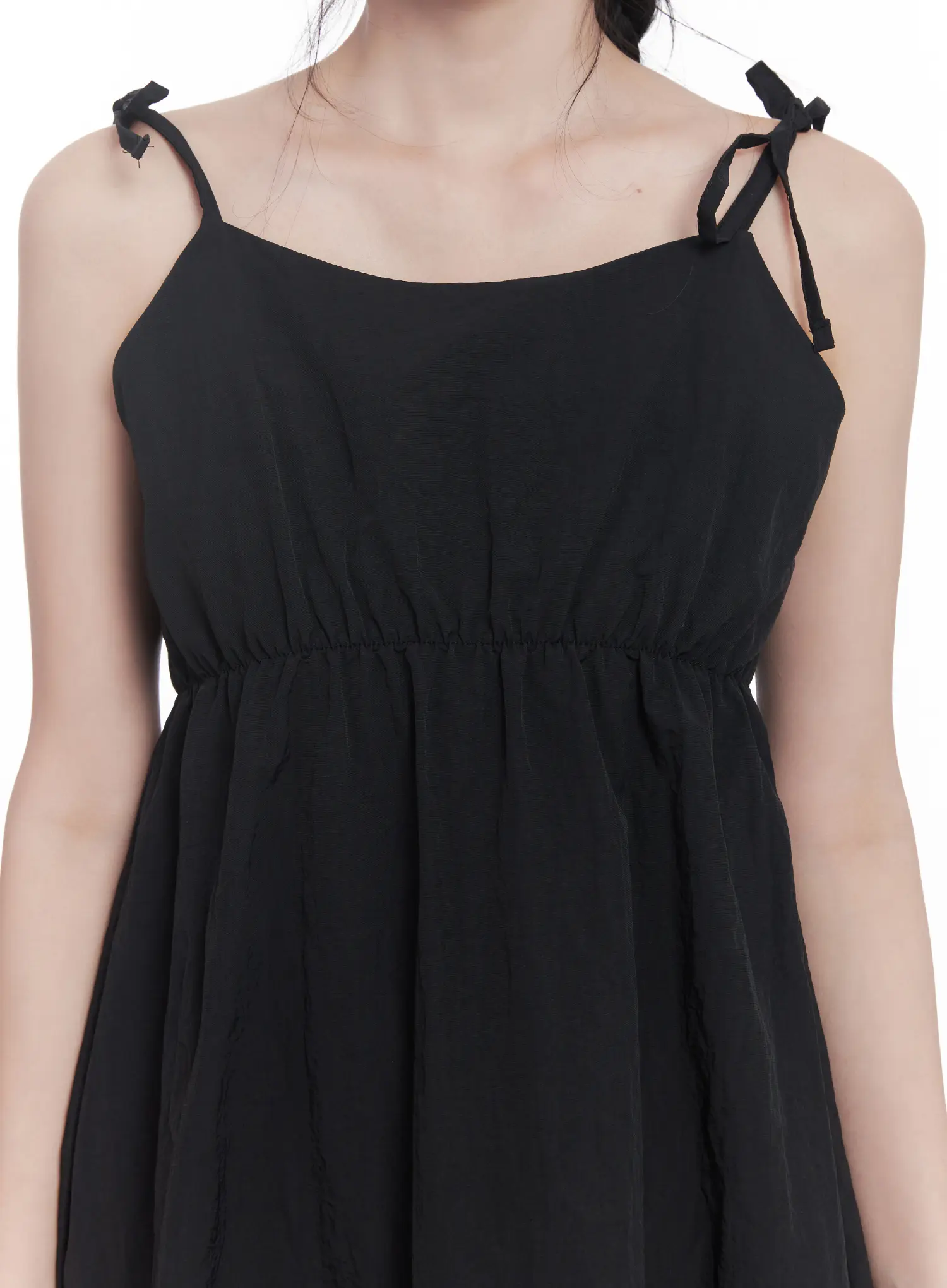 Flared Ribbon-Tie Mini Dress CU525 - Image 4