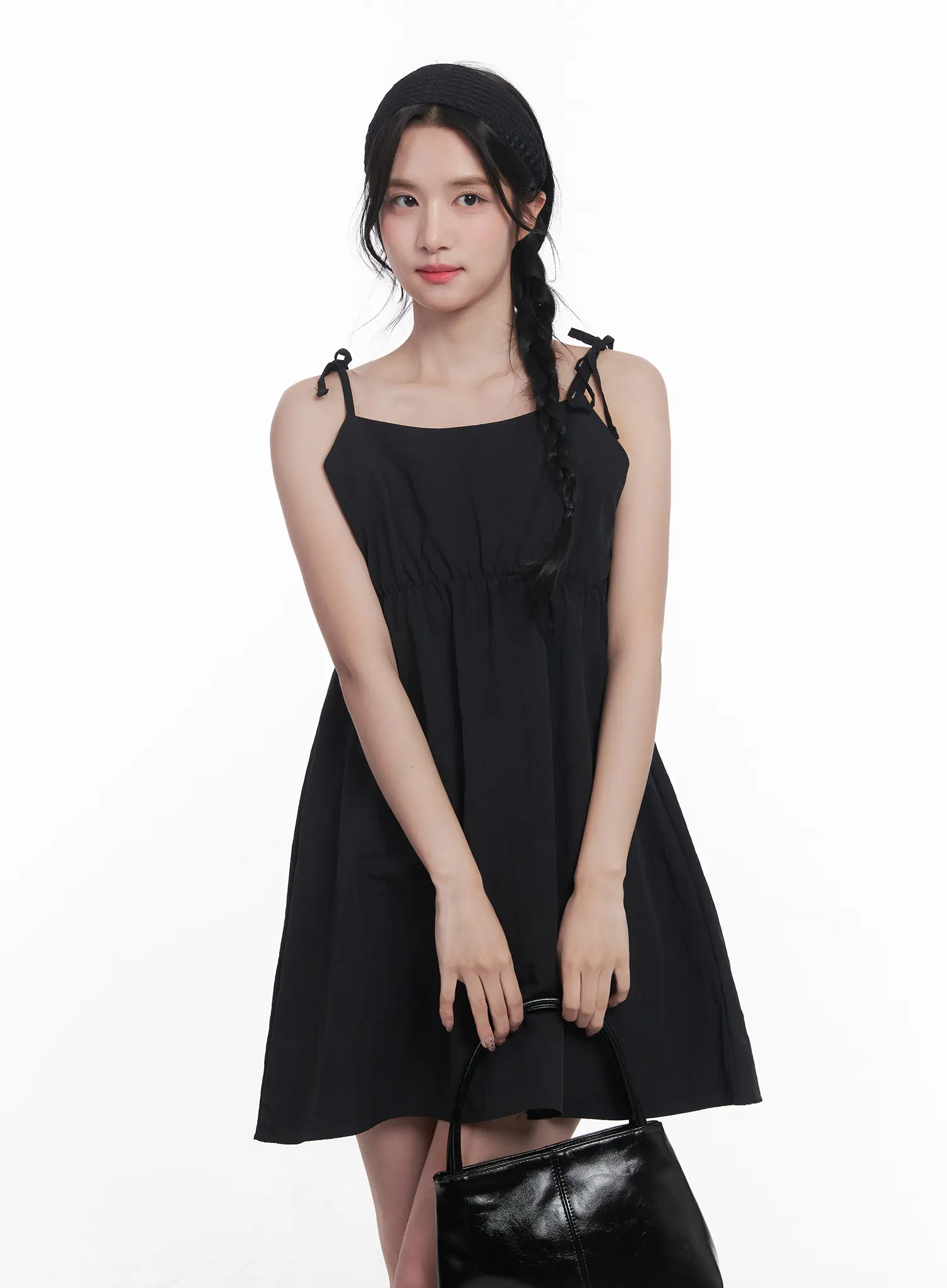 Flared Ribbon-Tie Mini Dress CU525 - Image 9