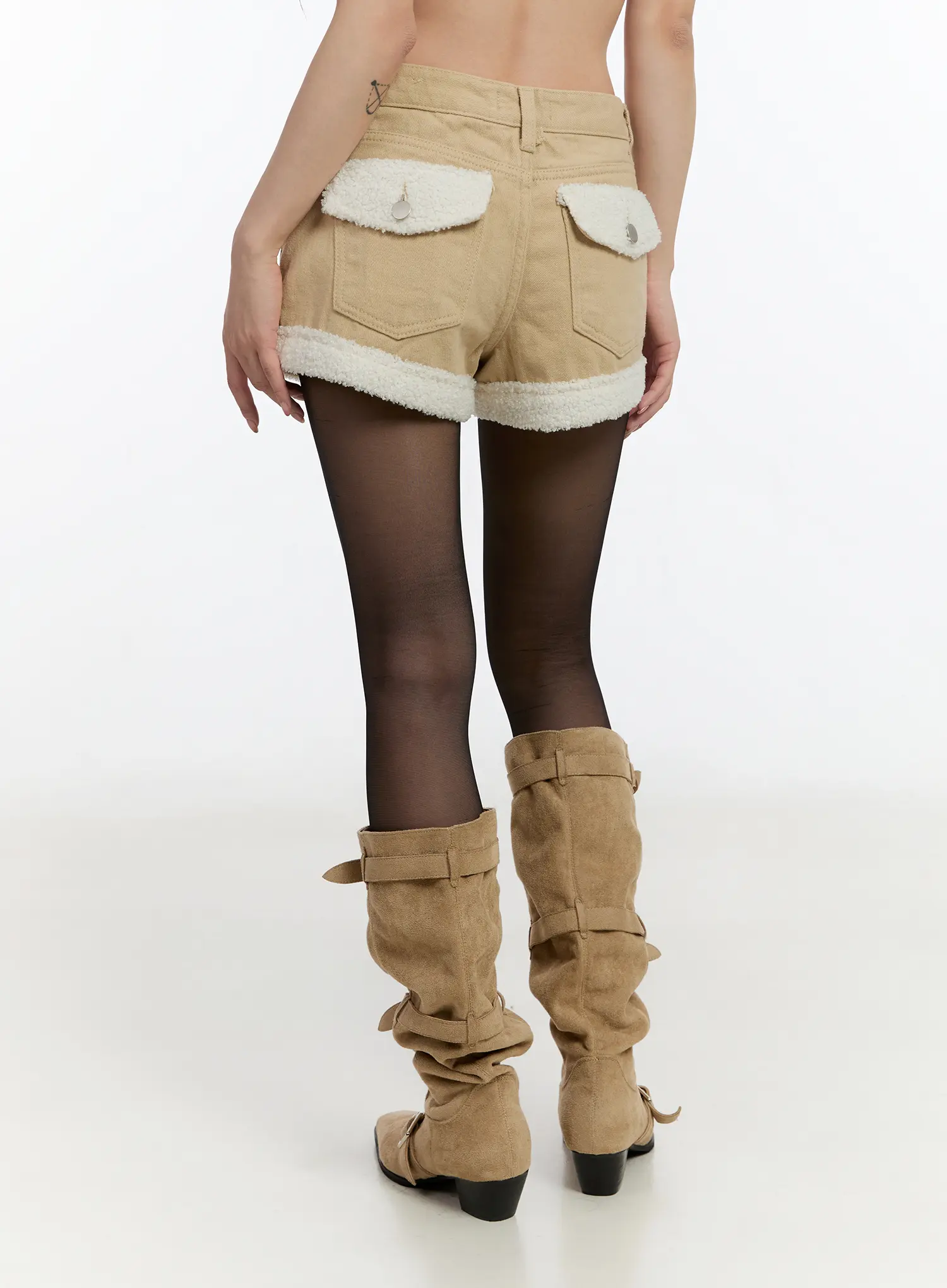 Fleece-Lined Cozy Cotton Shorts CN524 - Image 7