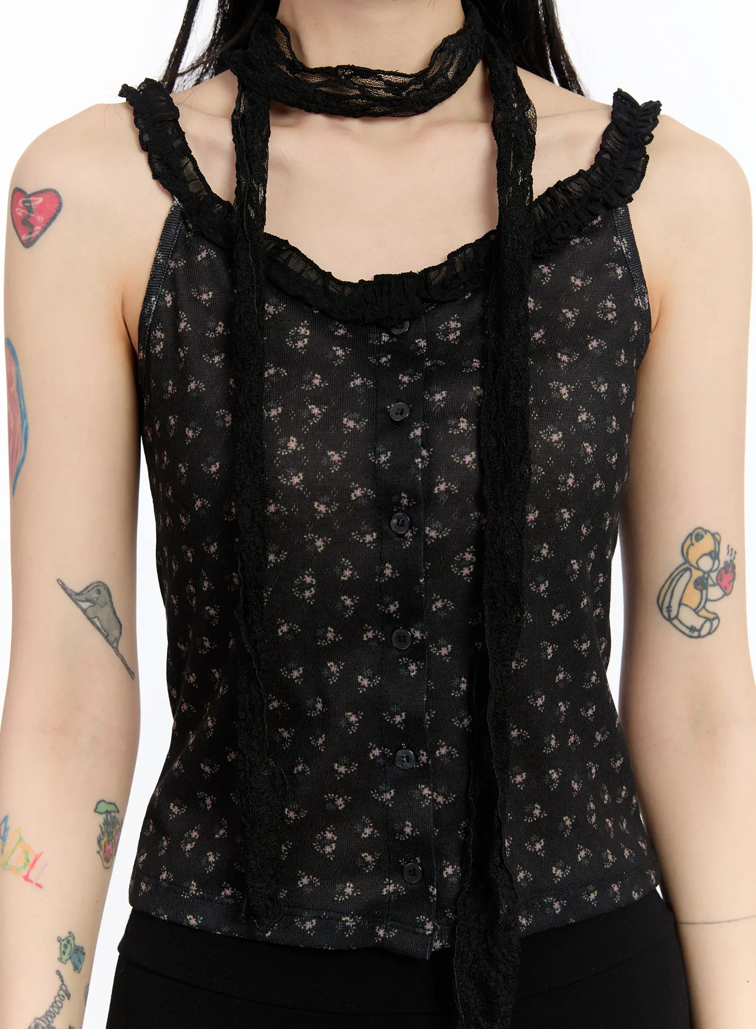Floral Lace Scarf CA507