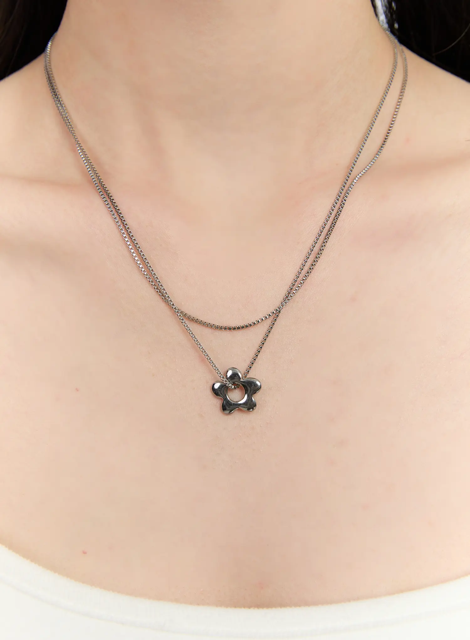 Floral Layered Necklace CA508