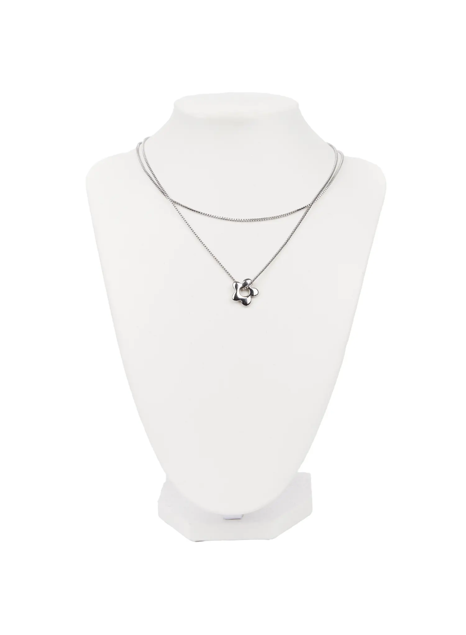 Floral Layered Necklace CA508 - Image 3