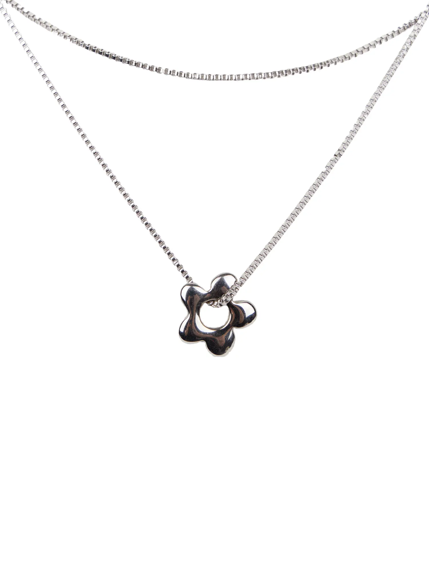 Floral Layered Necklace CA508 - Image 4