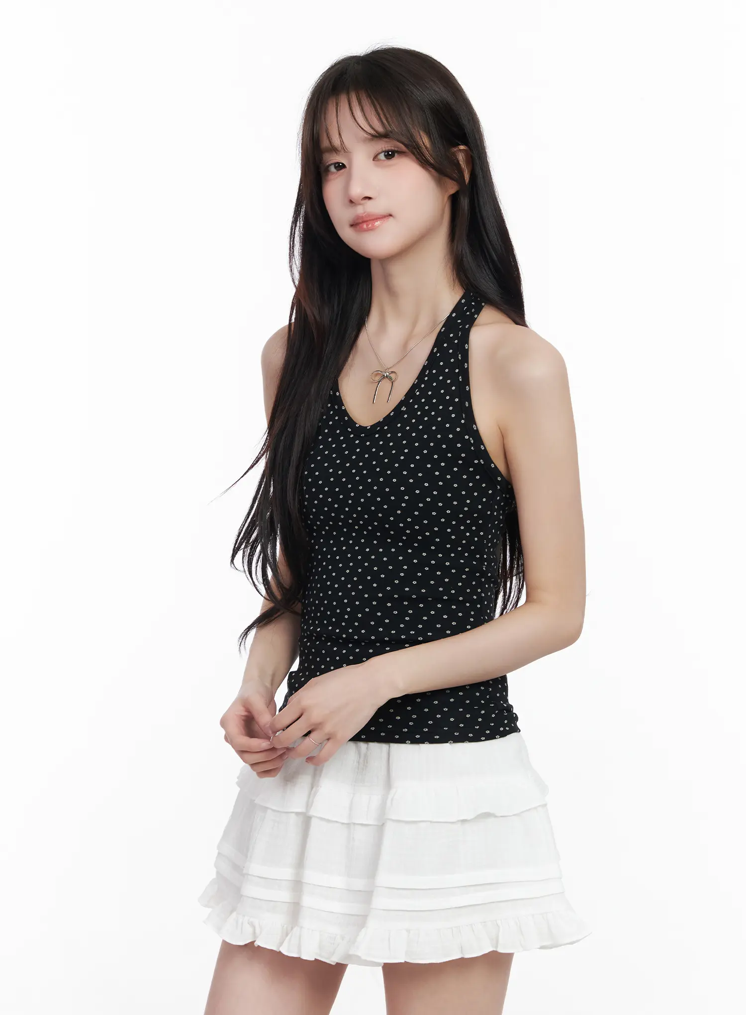 Floral Pattern Halter Crop Top CM527 - Image 13
