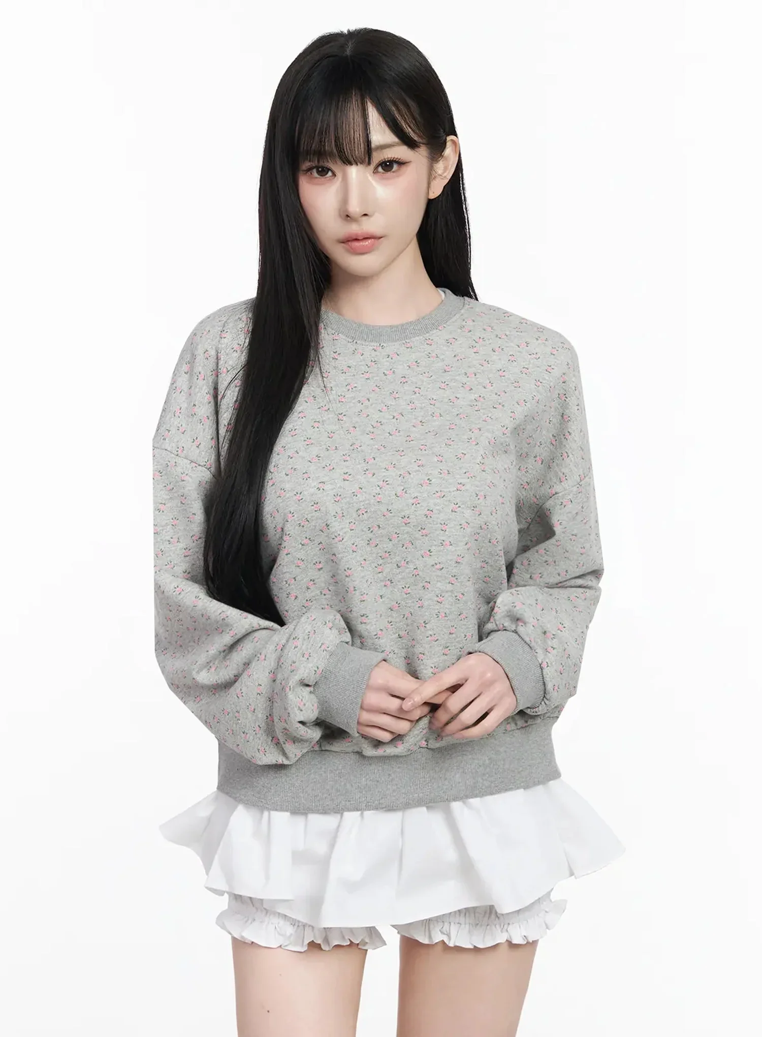 Floral Print Sweatshirt IY511 - Image 2