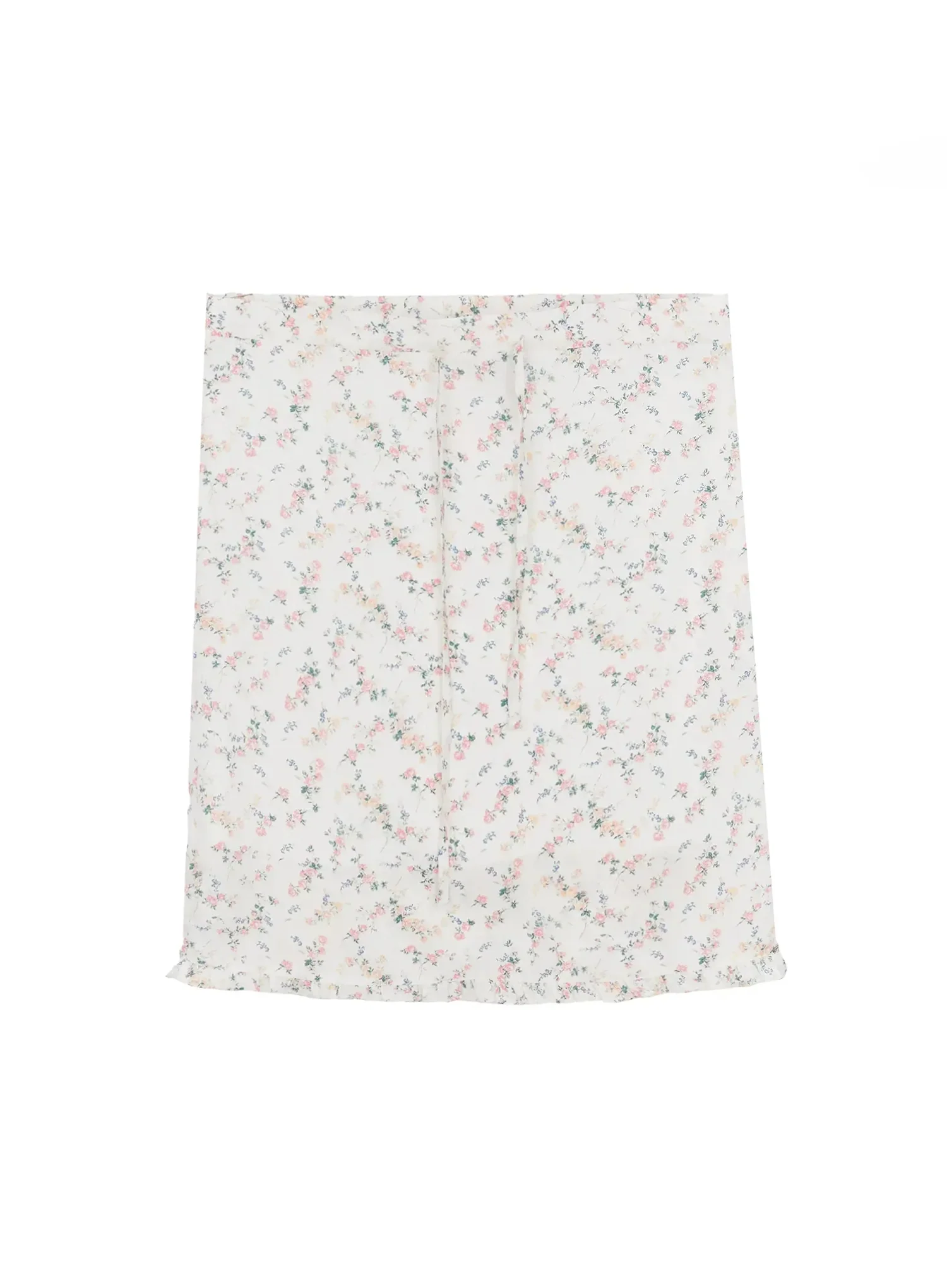 Floral Satin Ruffle Hem Midi Skirt IA527 - Image 14