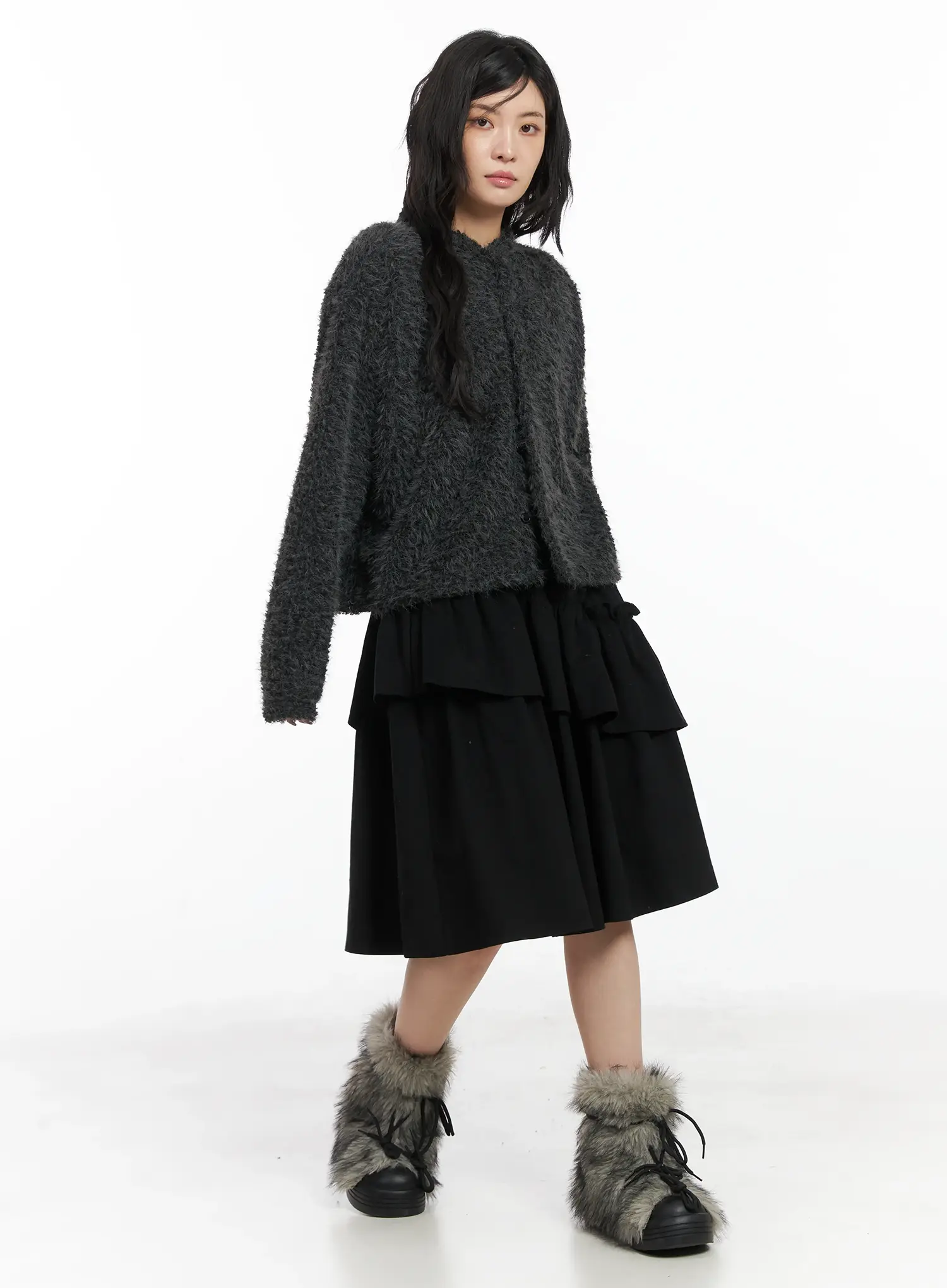Fluffy Textured Knit Cardigan CD502 - Image 6