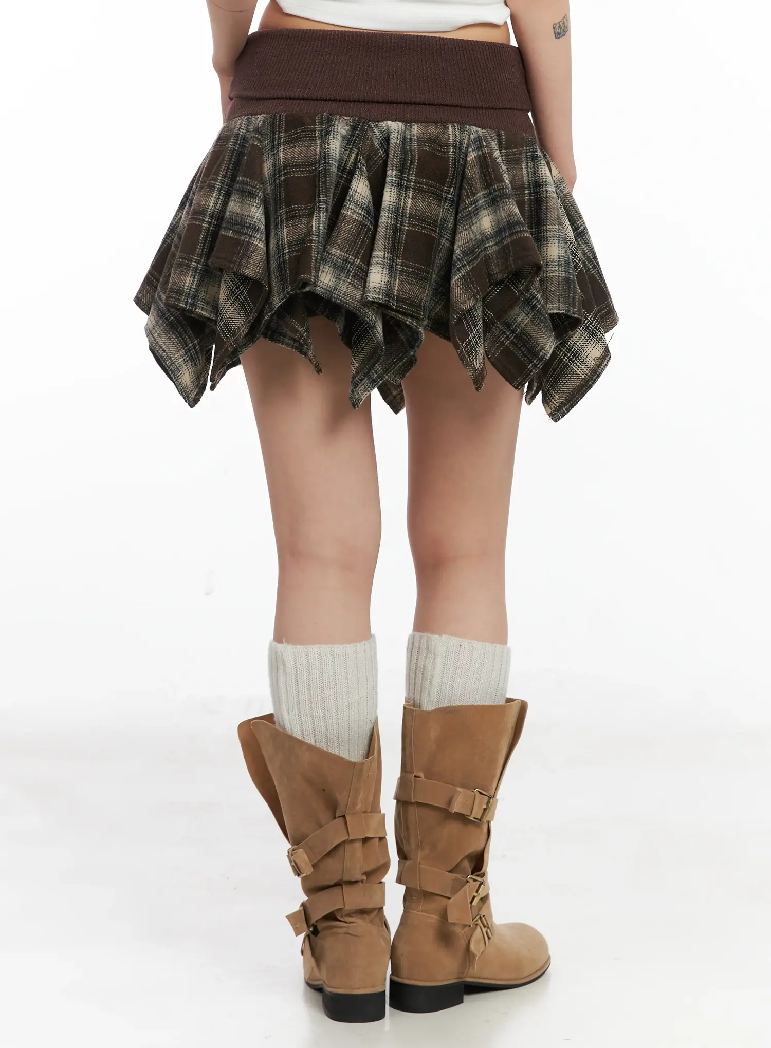 Folded Plaid Mini Skirt CN528 - Image 6