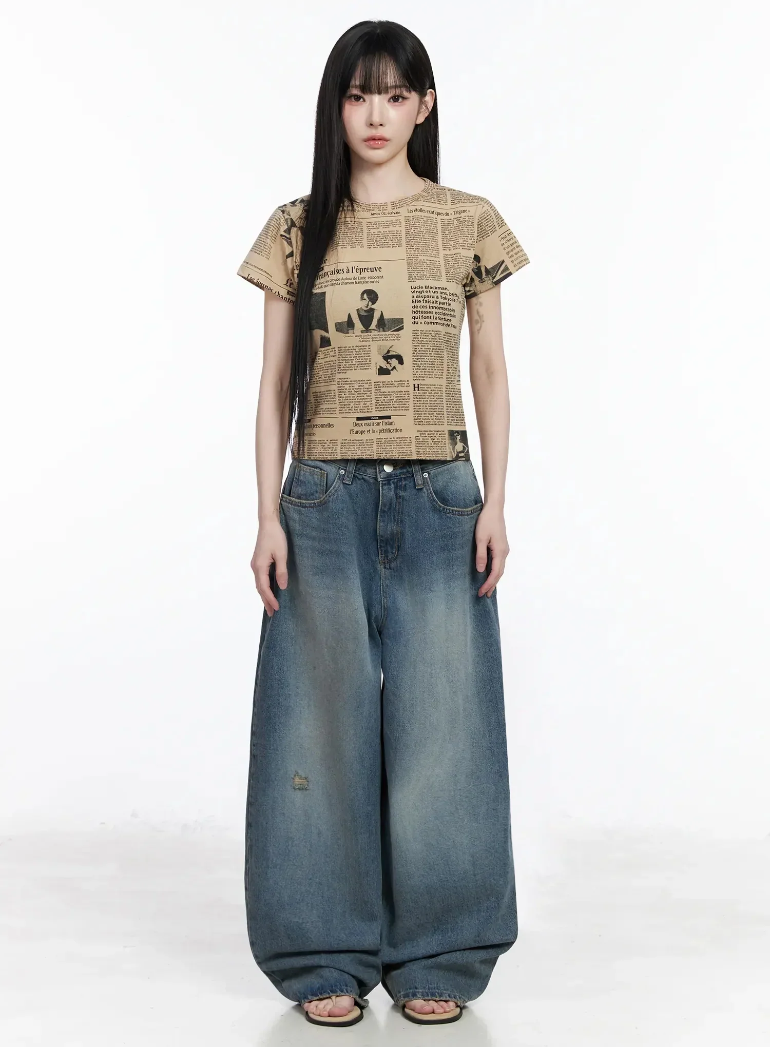 Frankie Distressed Baggy Jeans IY511 - Image 7
