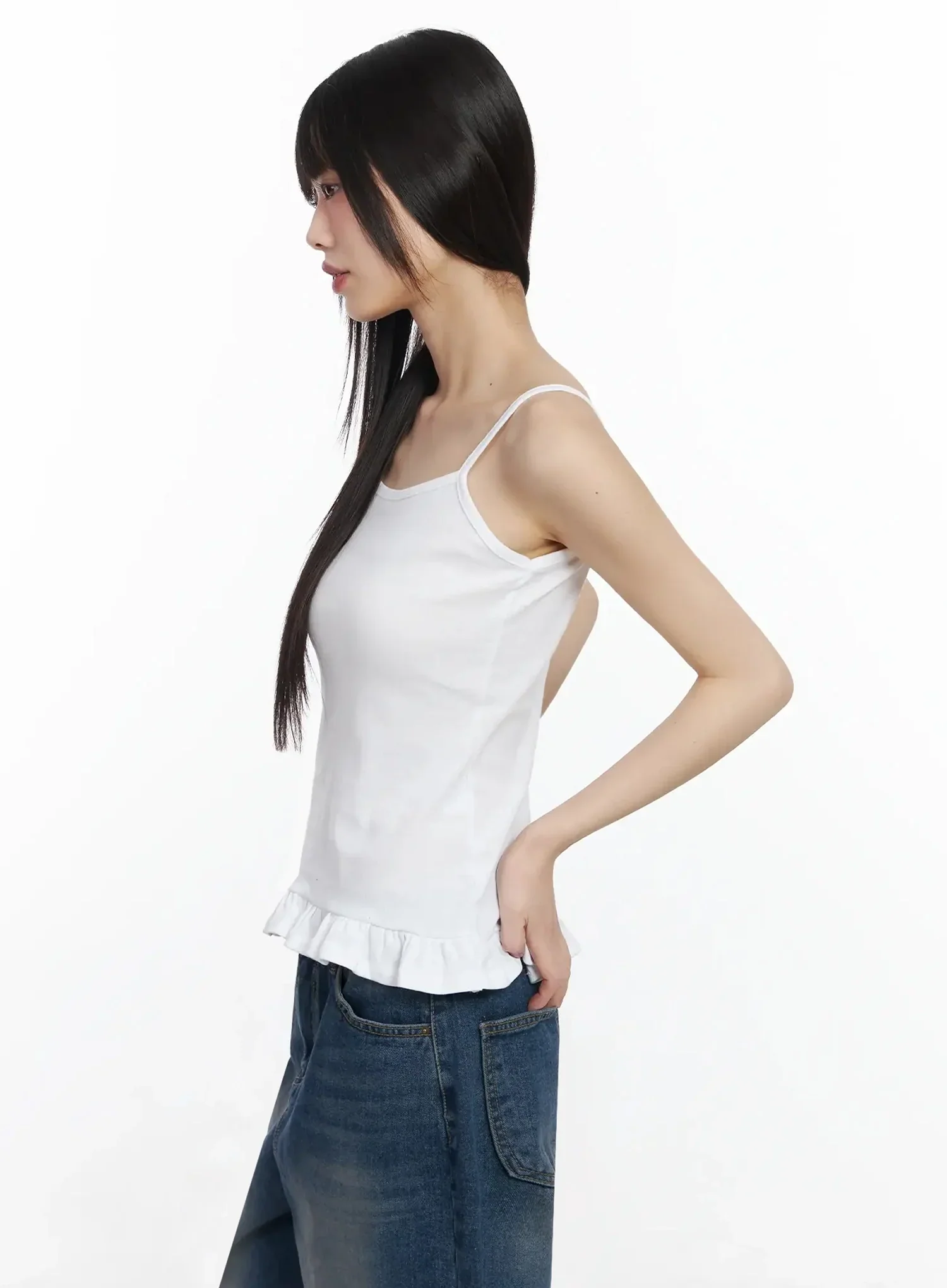 Frill Hem Cami Top F517 - Image 8