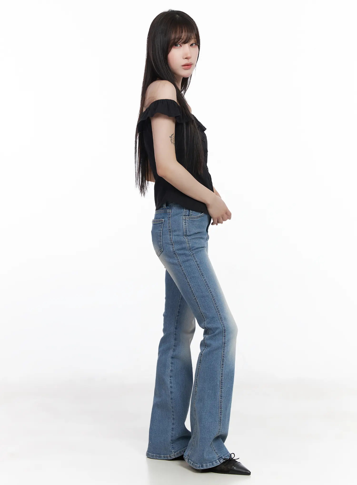 Frilled Off-Shoulder Blouse CF523 - Image 4