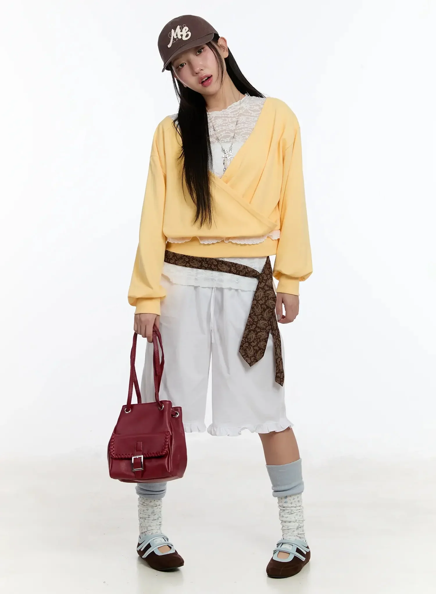 Frilled Wrap Sweatshirt IM509 - Image 4