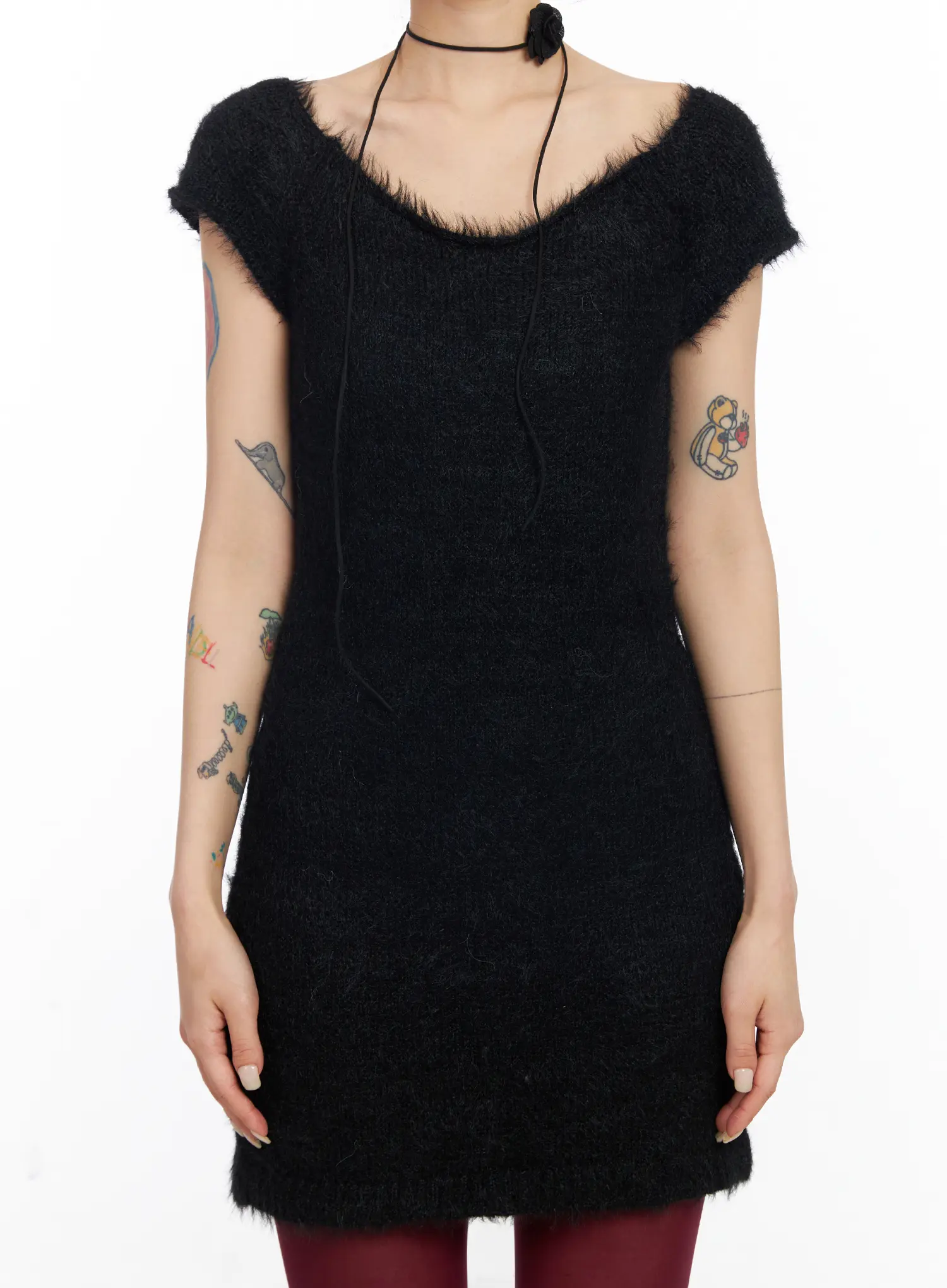 Fuzzy Mini Dress CJ522 - Image 4