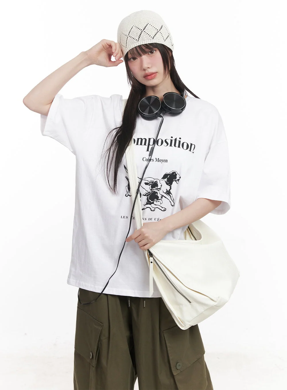 Geo Print Linen Beanie CY520 - Image 2