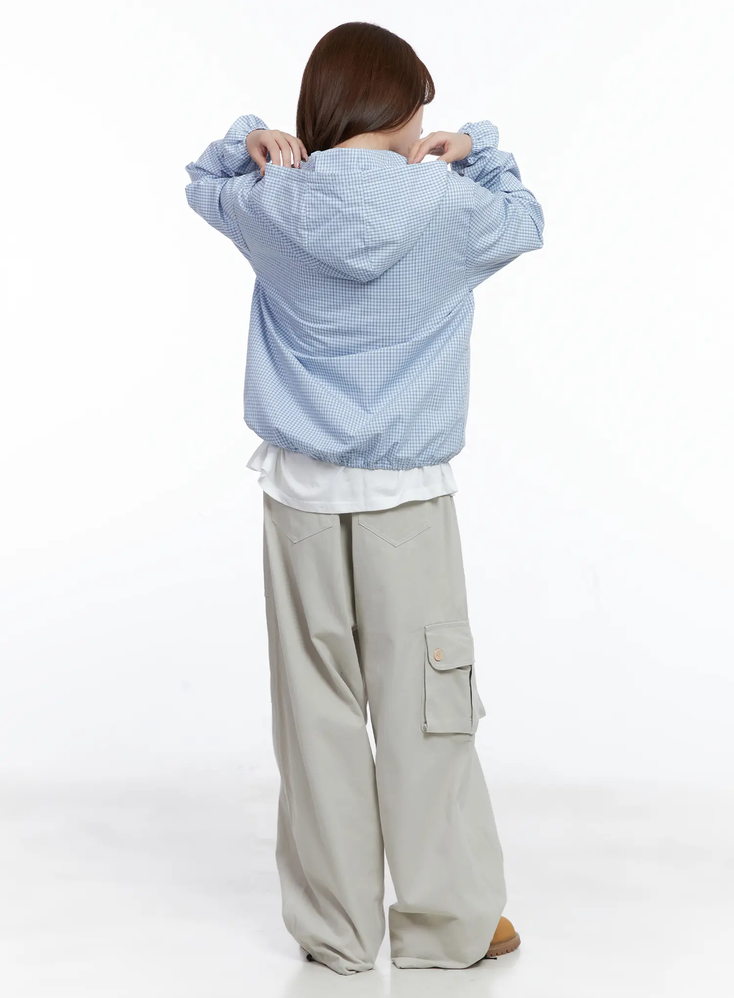 Gingham Lightweight Windbreaker Jacket CG529 - Image 8