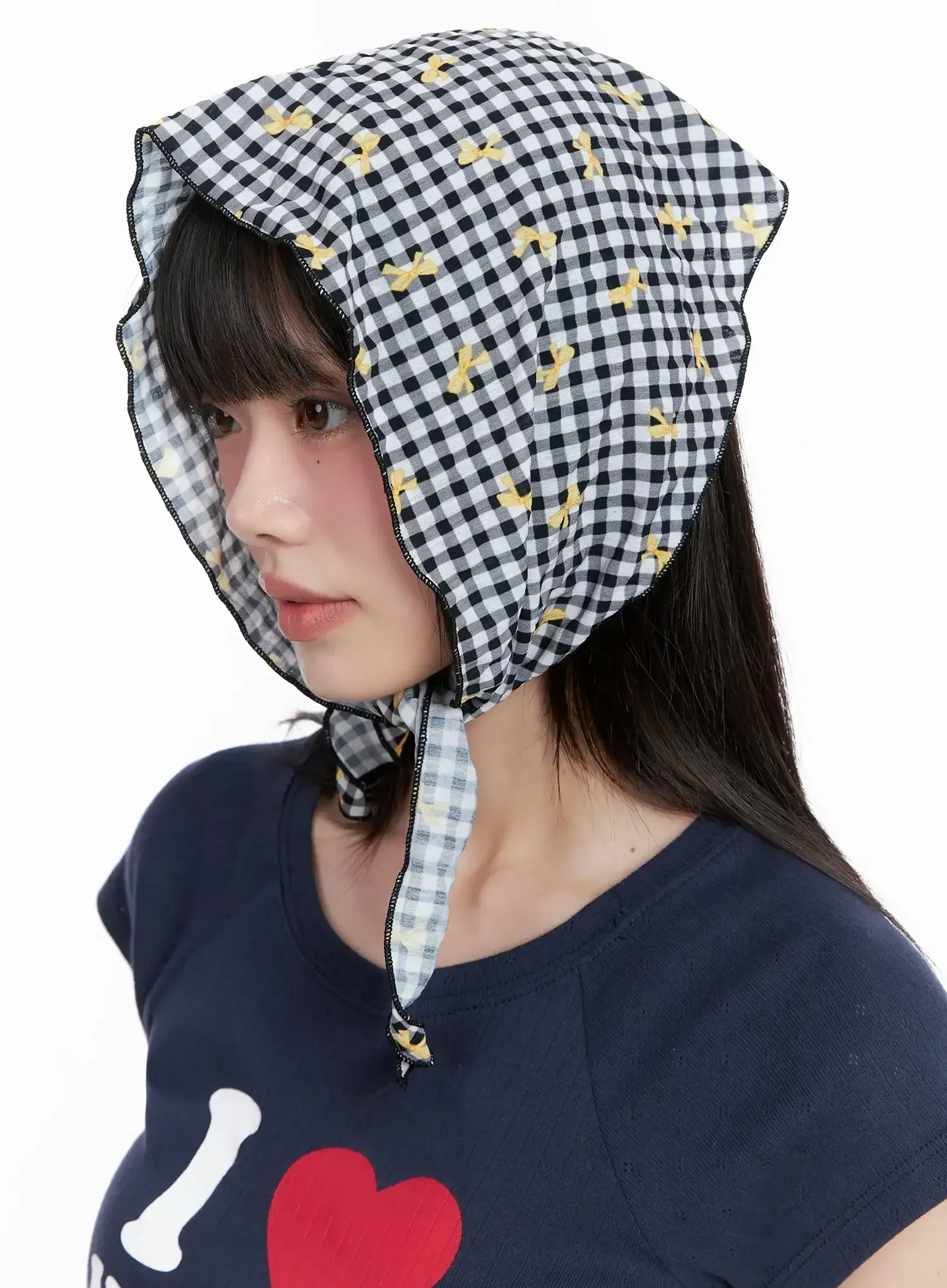 Gingham Ribbon Hair Scarf IL528 - Image 4