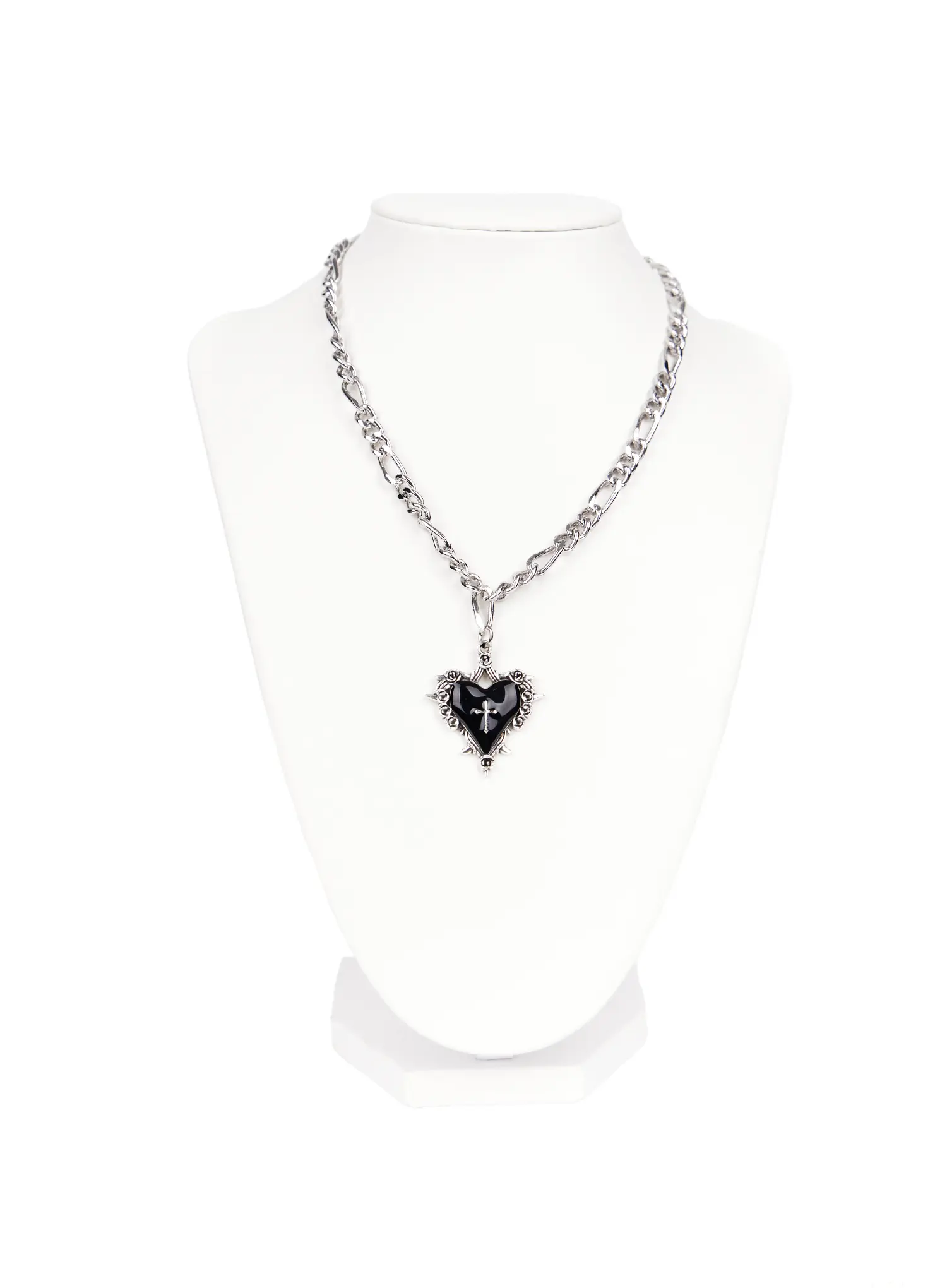 Gothic Black Heart Pendant Necklace CA527 - Image 6